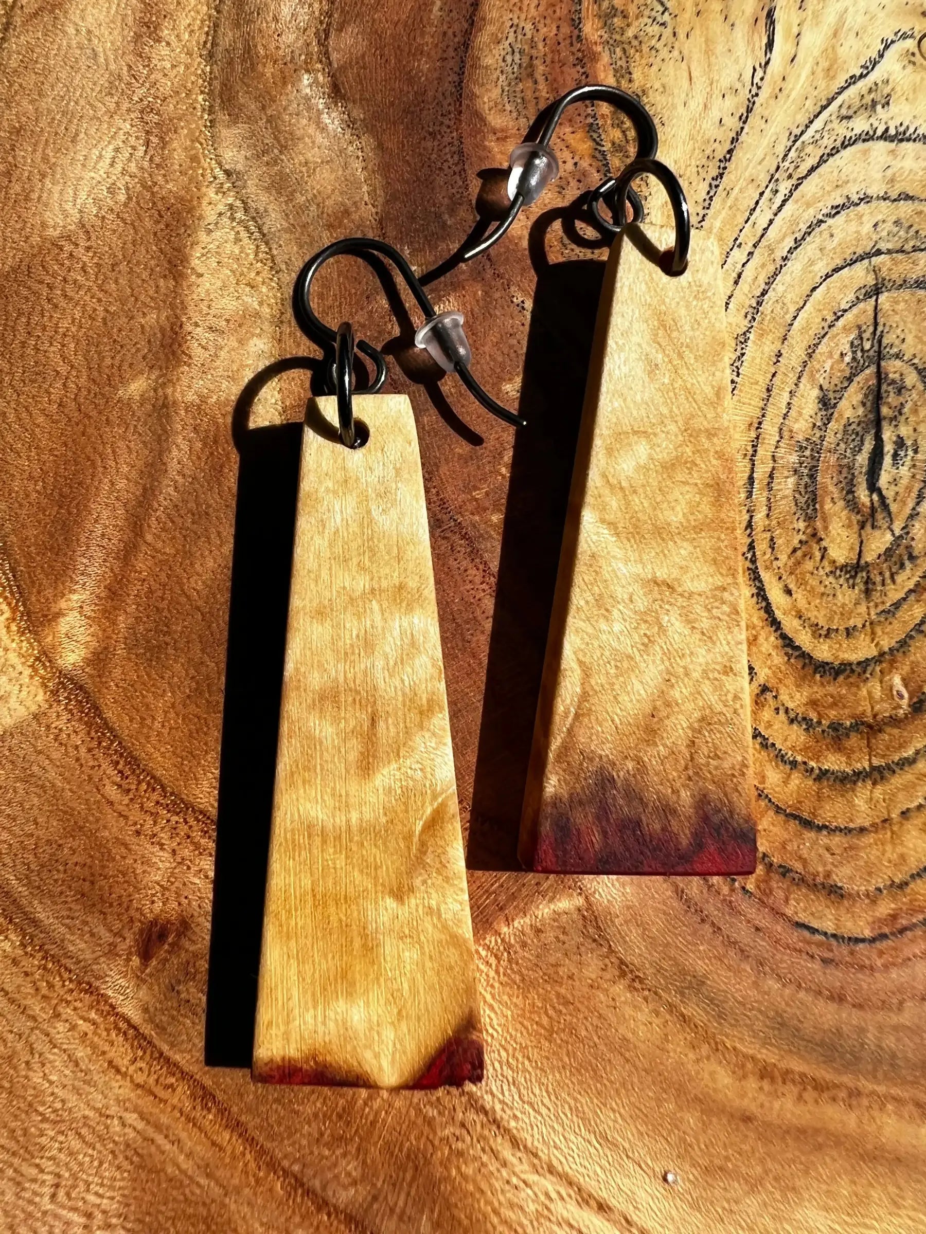 Flamed Box Elder Earrings | Medium