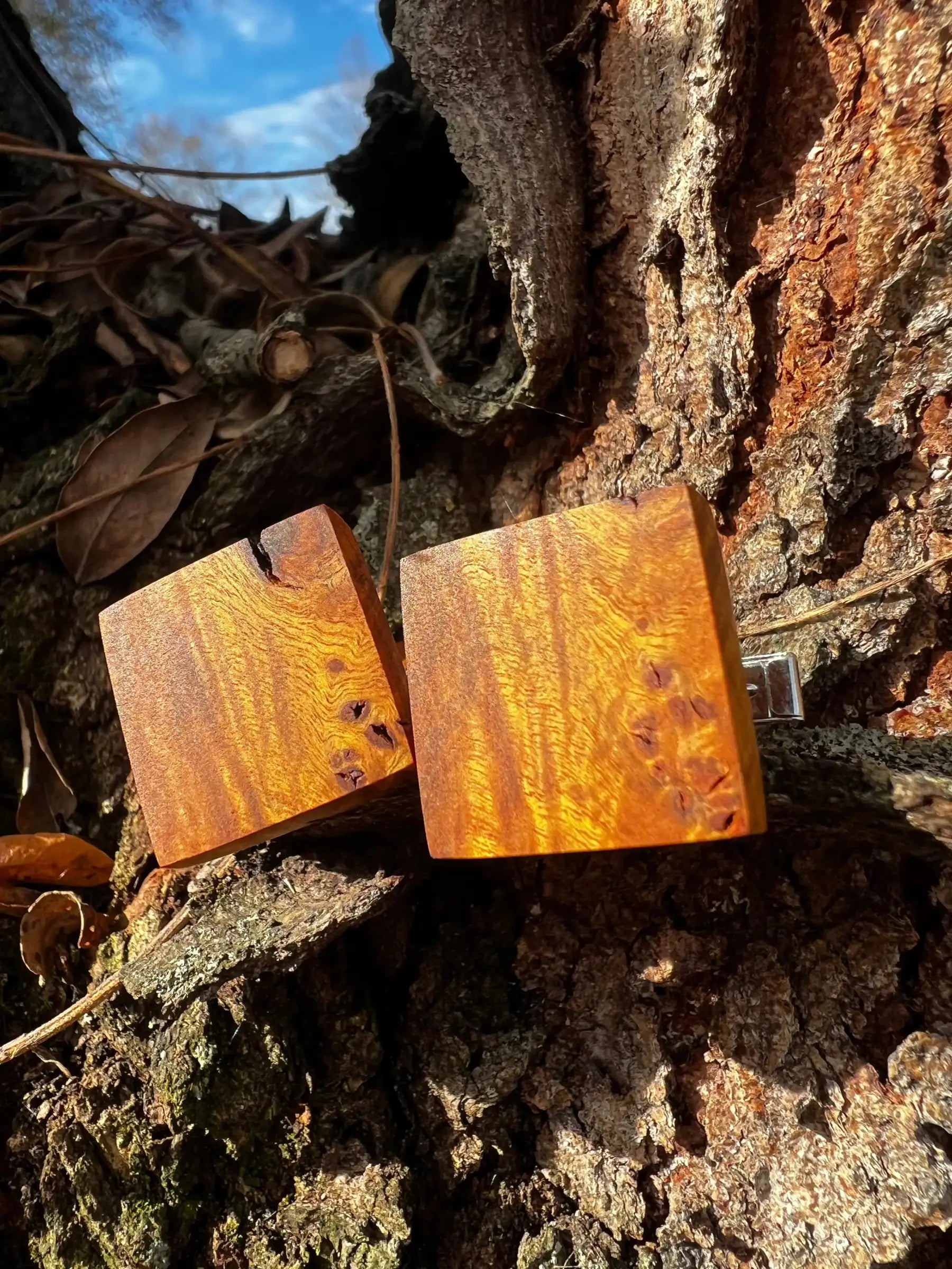Chittum Burl & Sterling Silver Cufflinks | Ronin Machinewerks