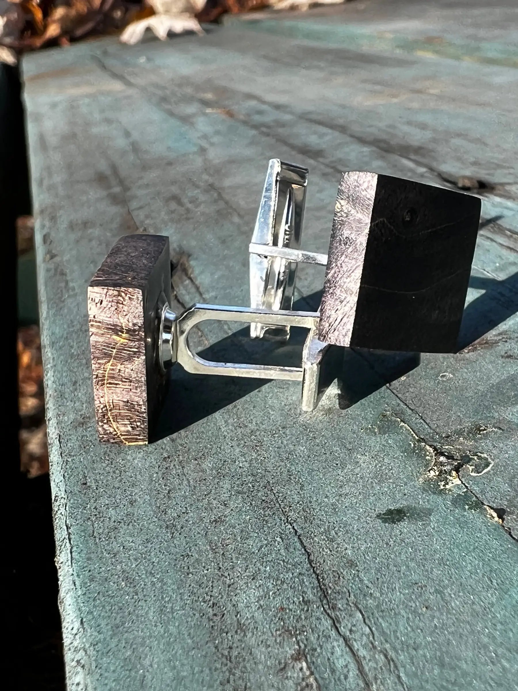 Buckeye Burl & Sterling Silver Cufflinks | Ronin Machinewerks