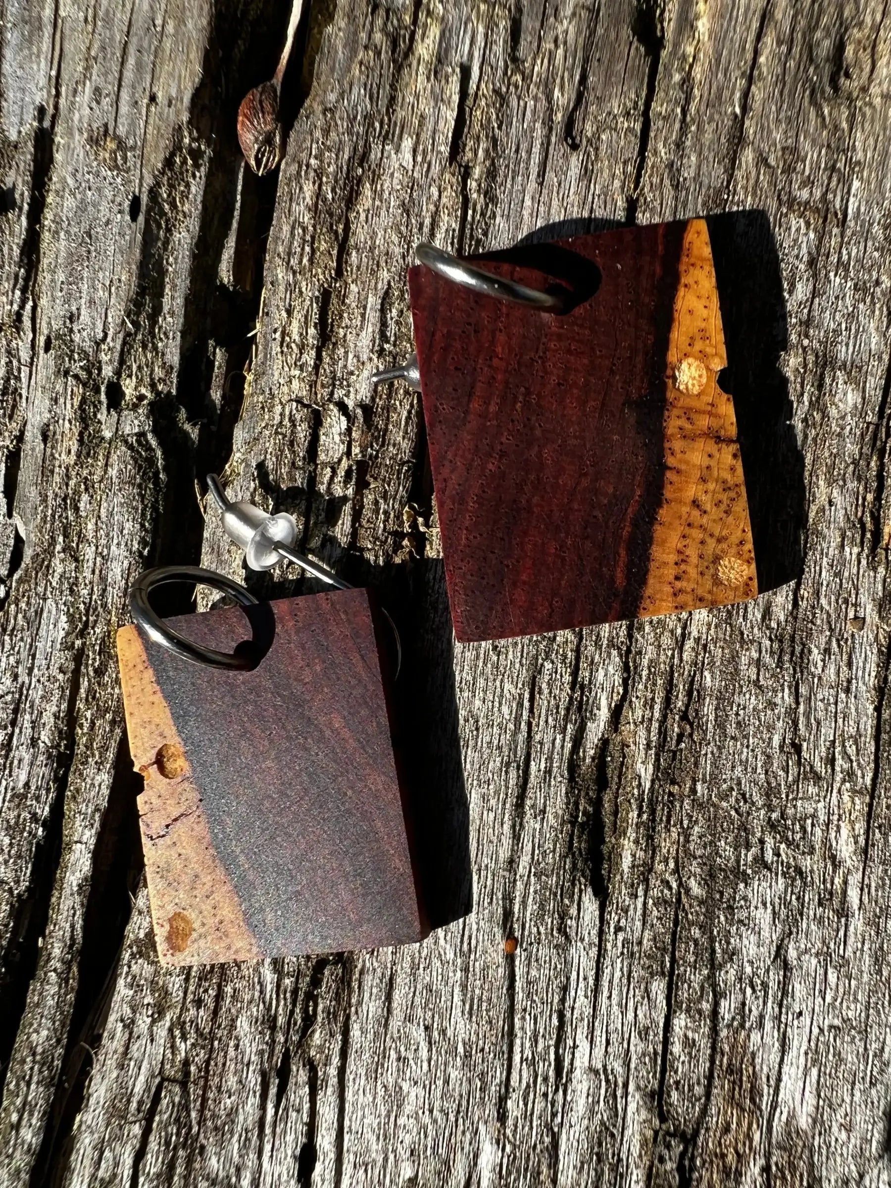 Cocobolo Wood Earrings | #208 | Small | Rectangle
