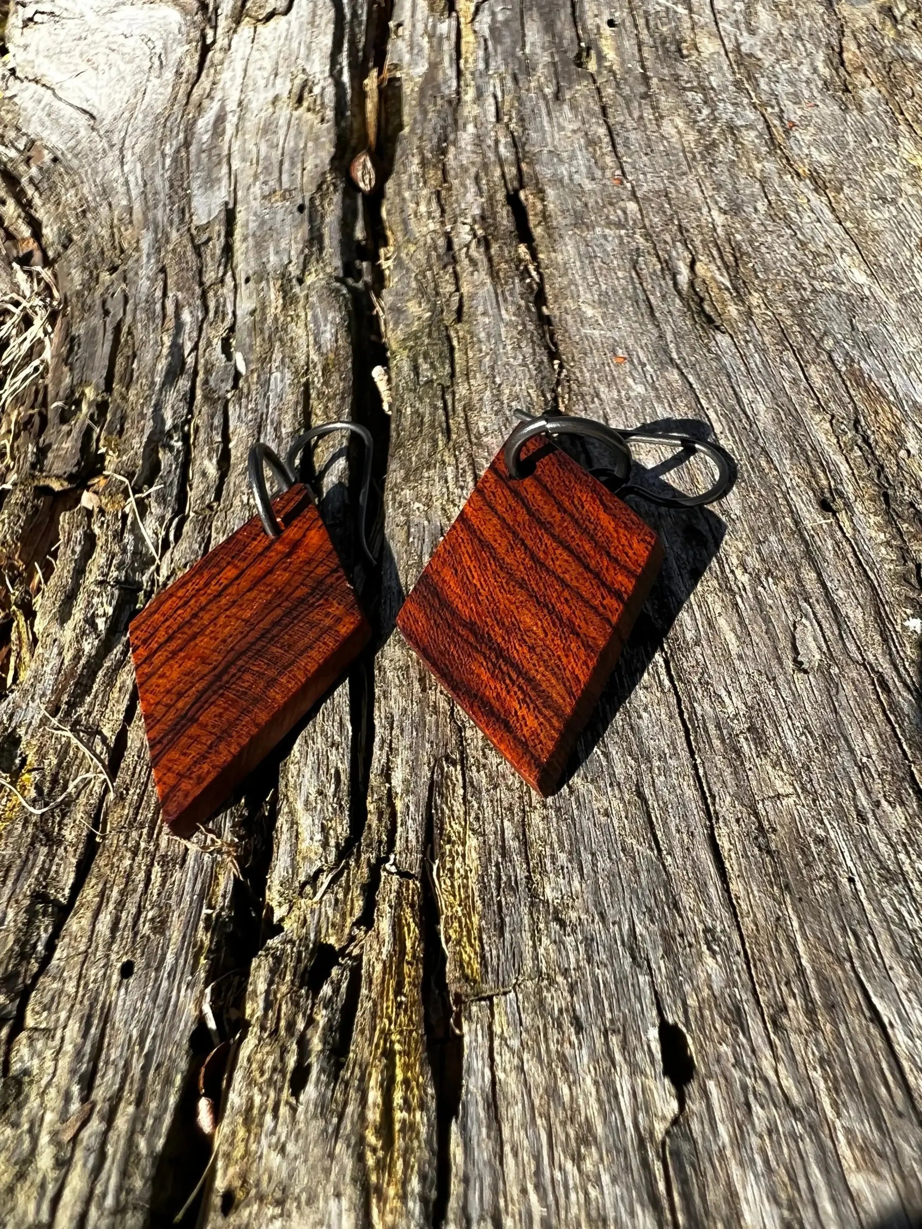 Cocobolo Wood Earrings | #214 | Small | Diamond Shape