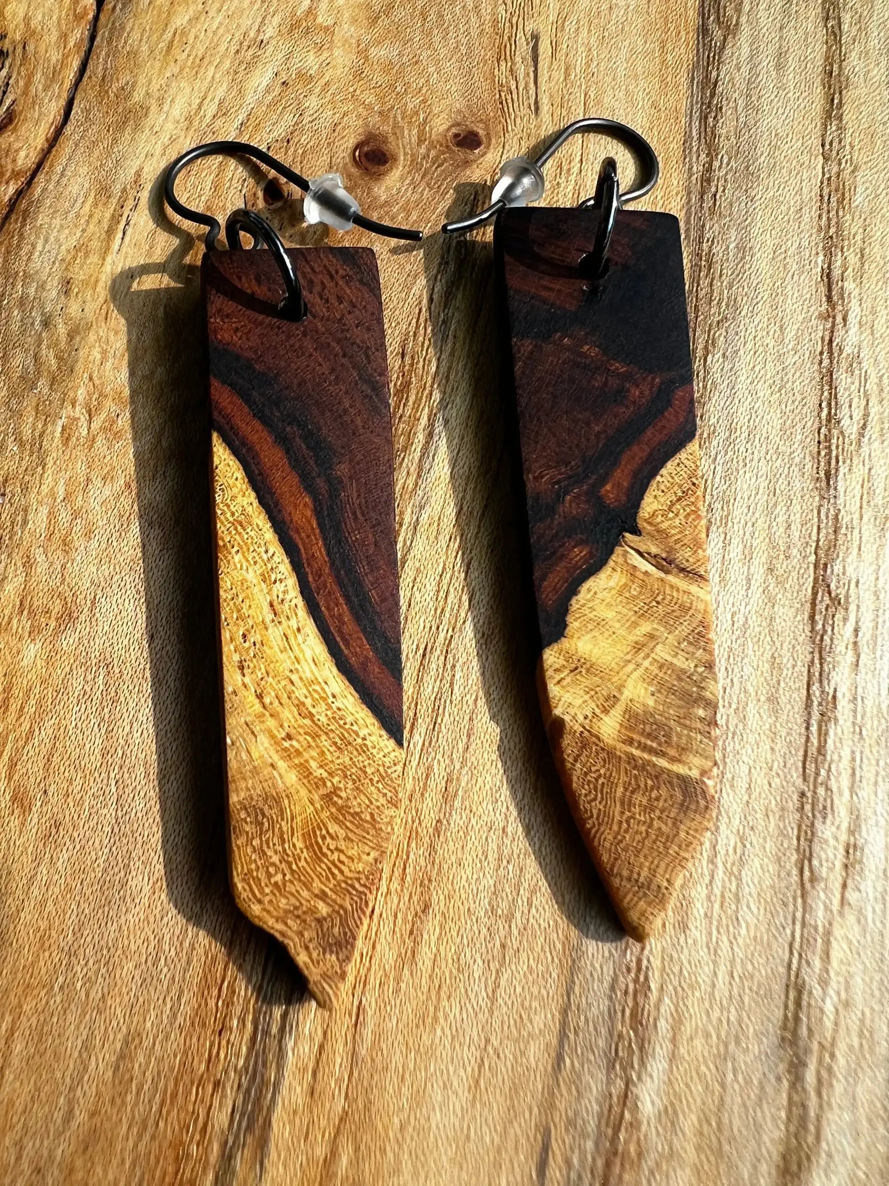 Desert Ironwood Earrings - Ronin Machinewerks Exotic Wood Jewelry