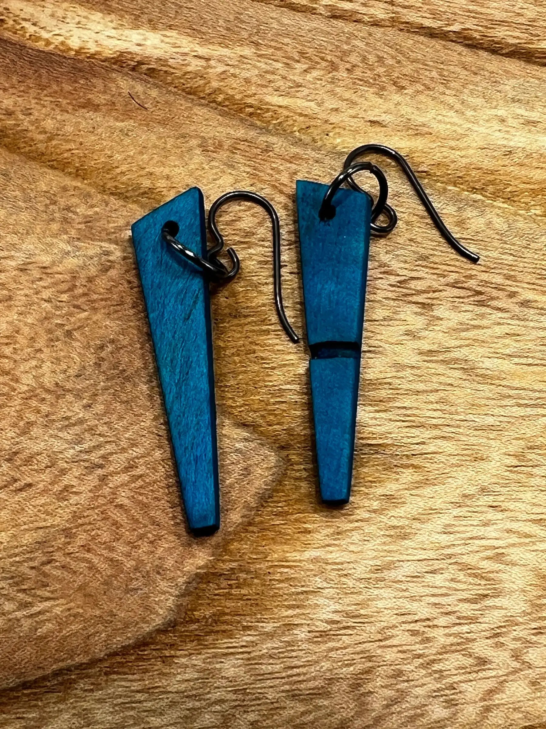 Dyed Box Elder Earrings | Small | Ronin Machinewerks