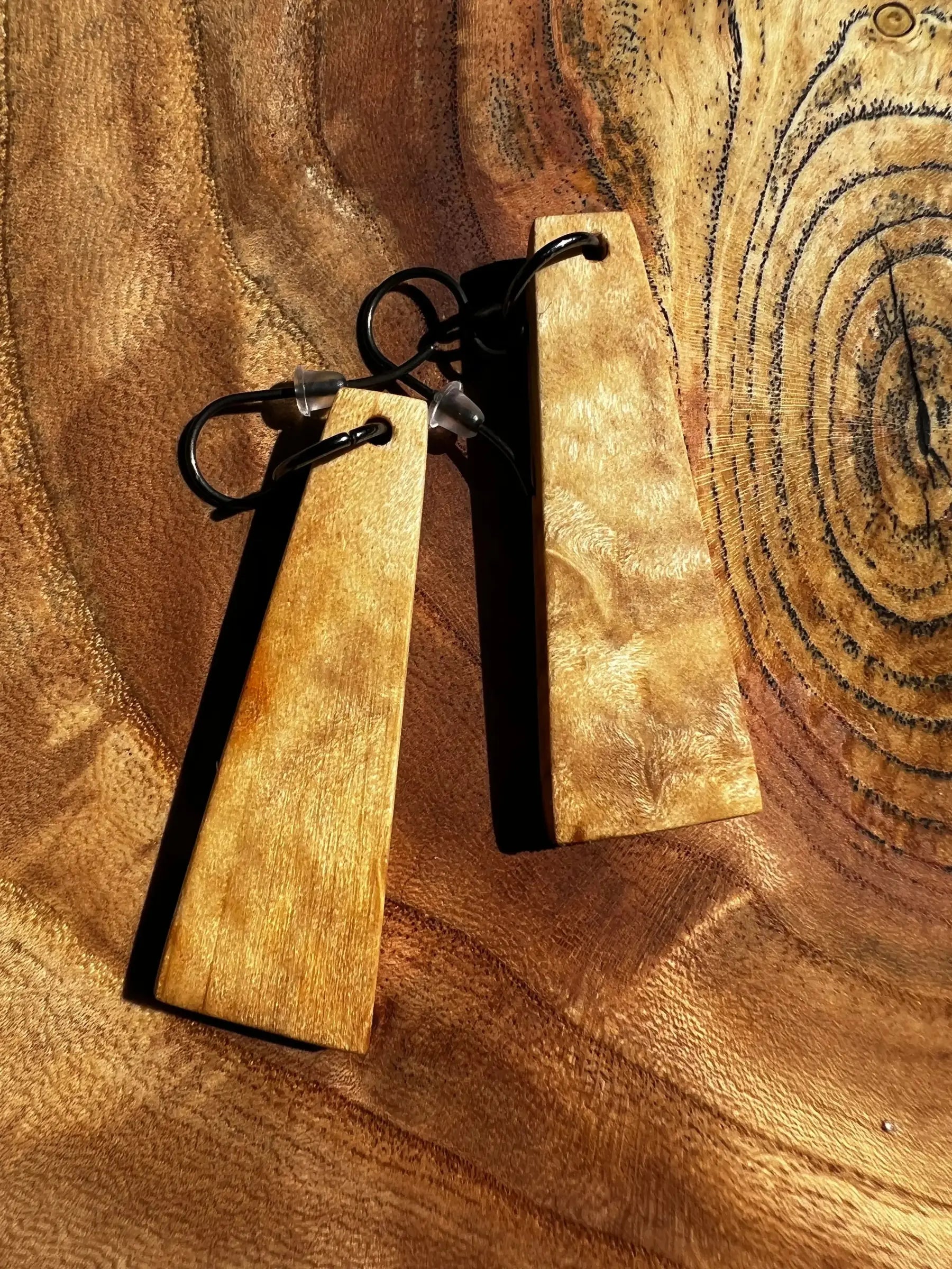 Flamed Box Elder Earrings | Medium