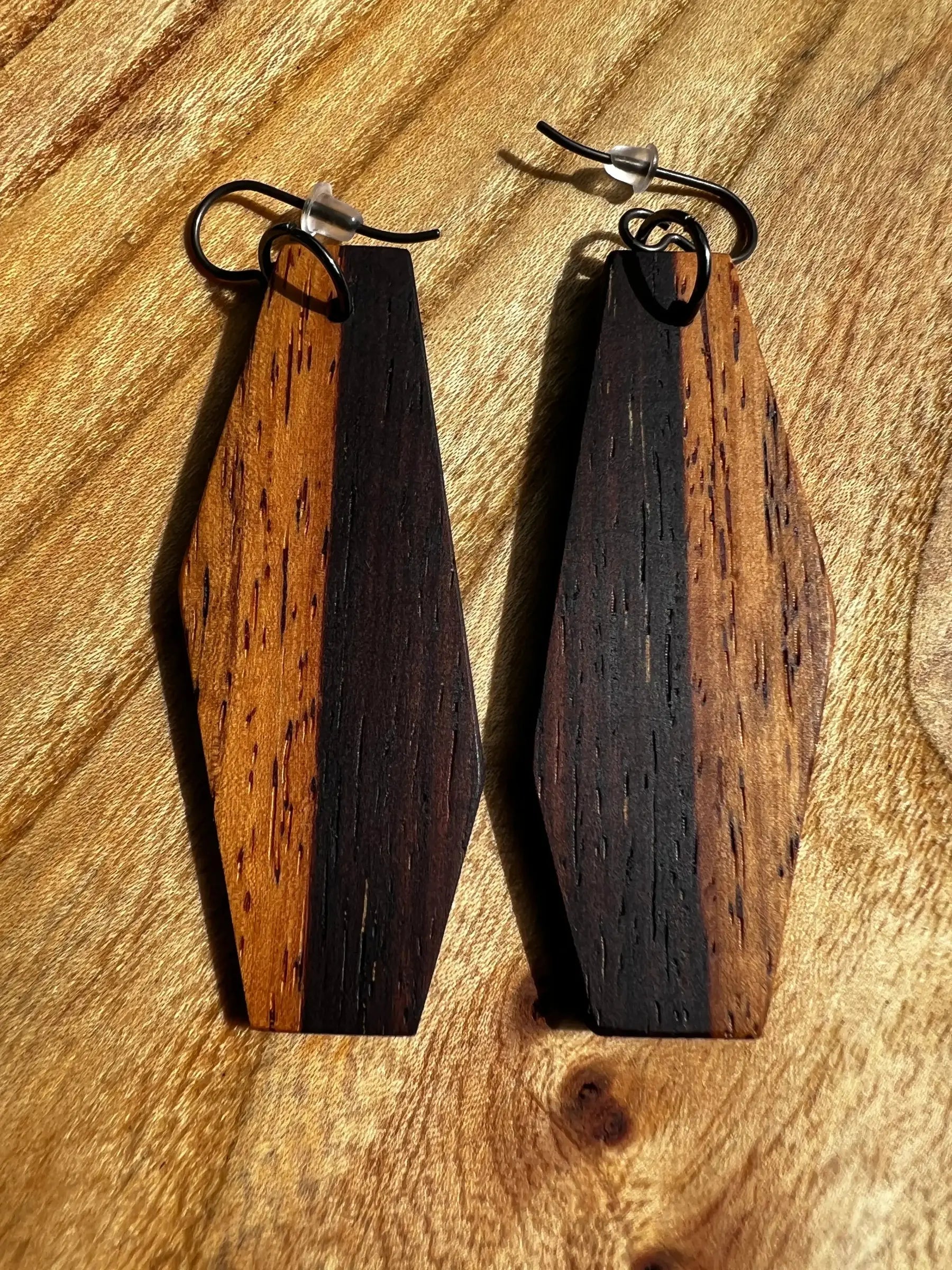 Rosewood Wood Earrings Medium 011 Ronin Machinewerks