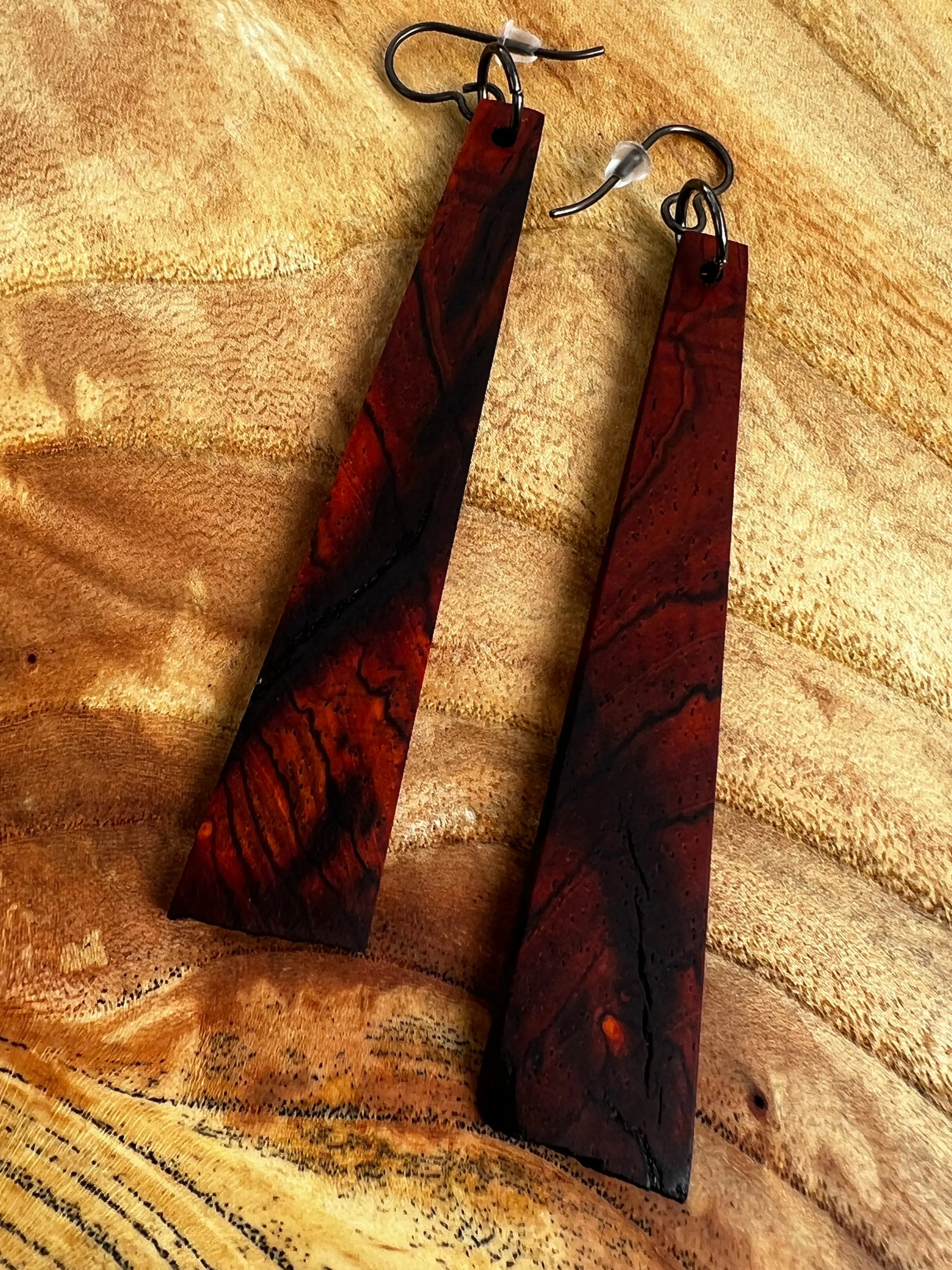 Cocobolo Wood Earrings | #013 | Large | Ronin Machinewerks