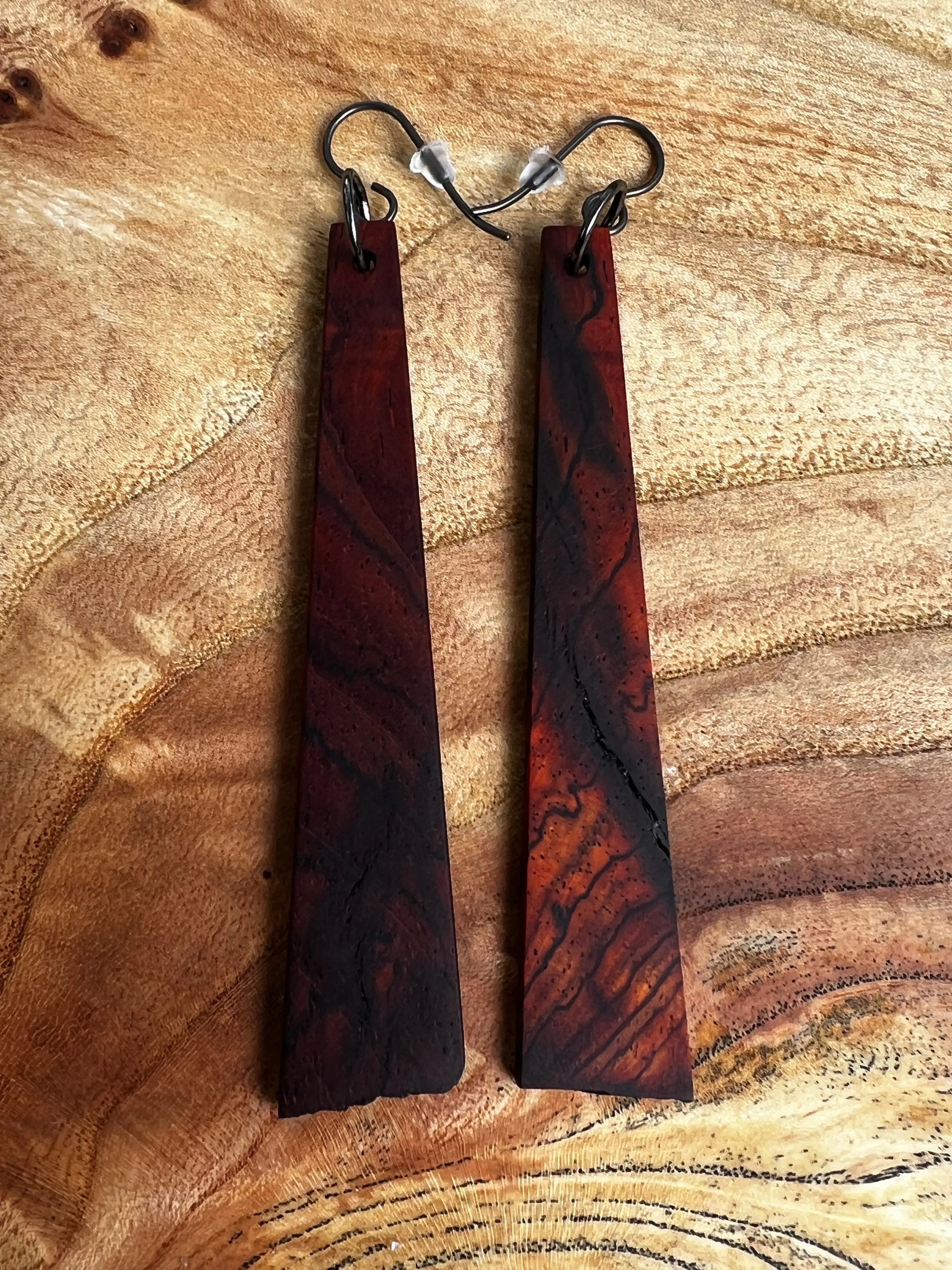 Cocobolo Wood Earrings | #013 | Large | Ronin Machinewerks