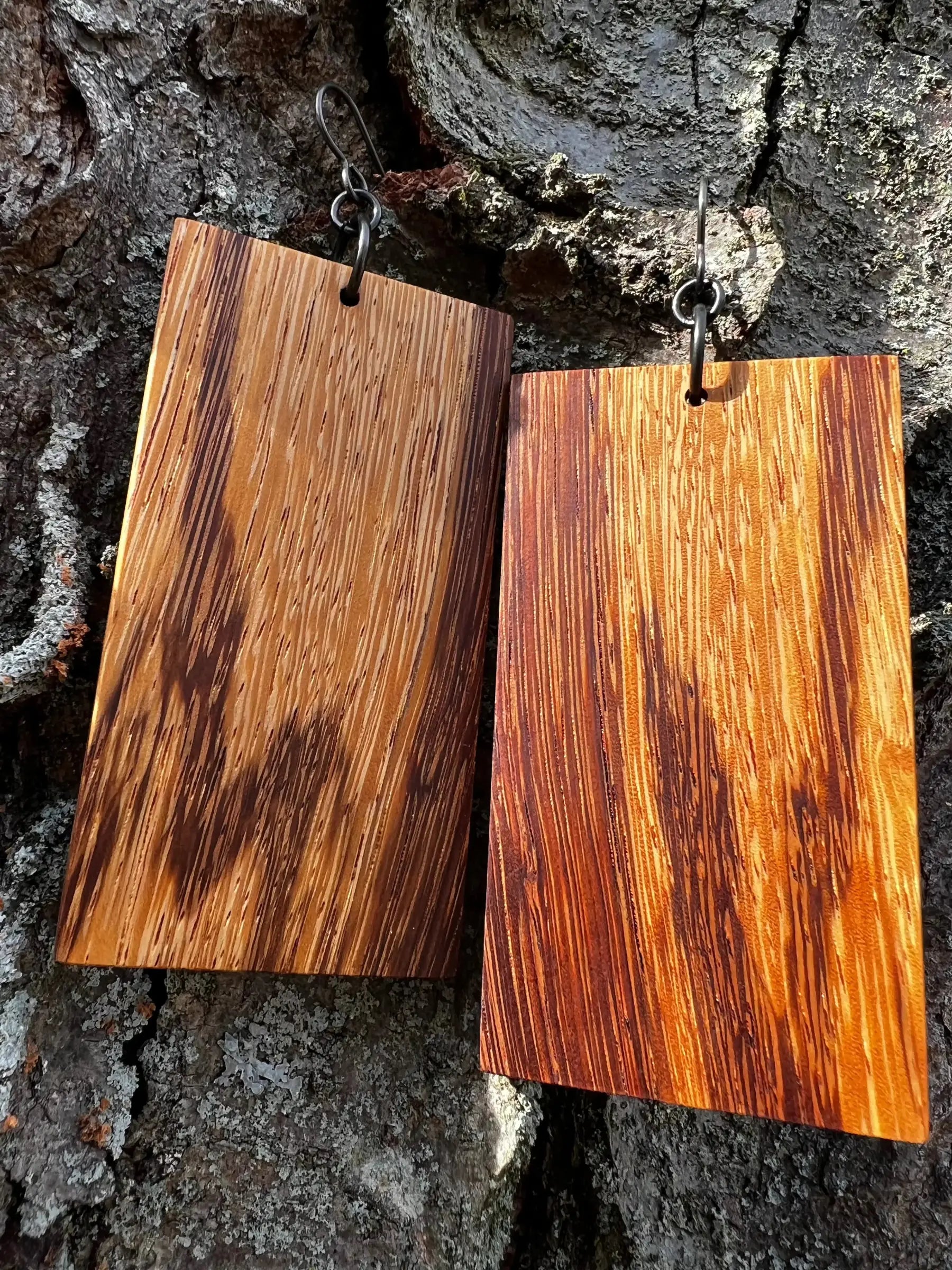 Marblewood Hardwood Earrings - Ronin Machinewerks Exotic Wood Jewelry