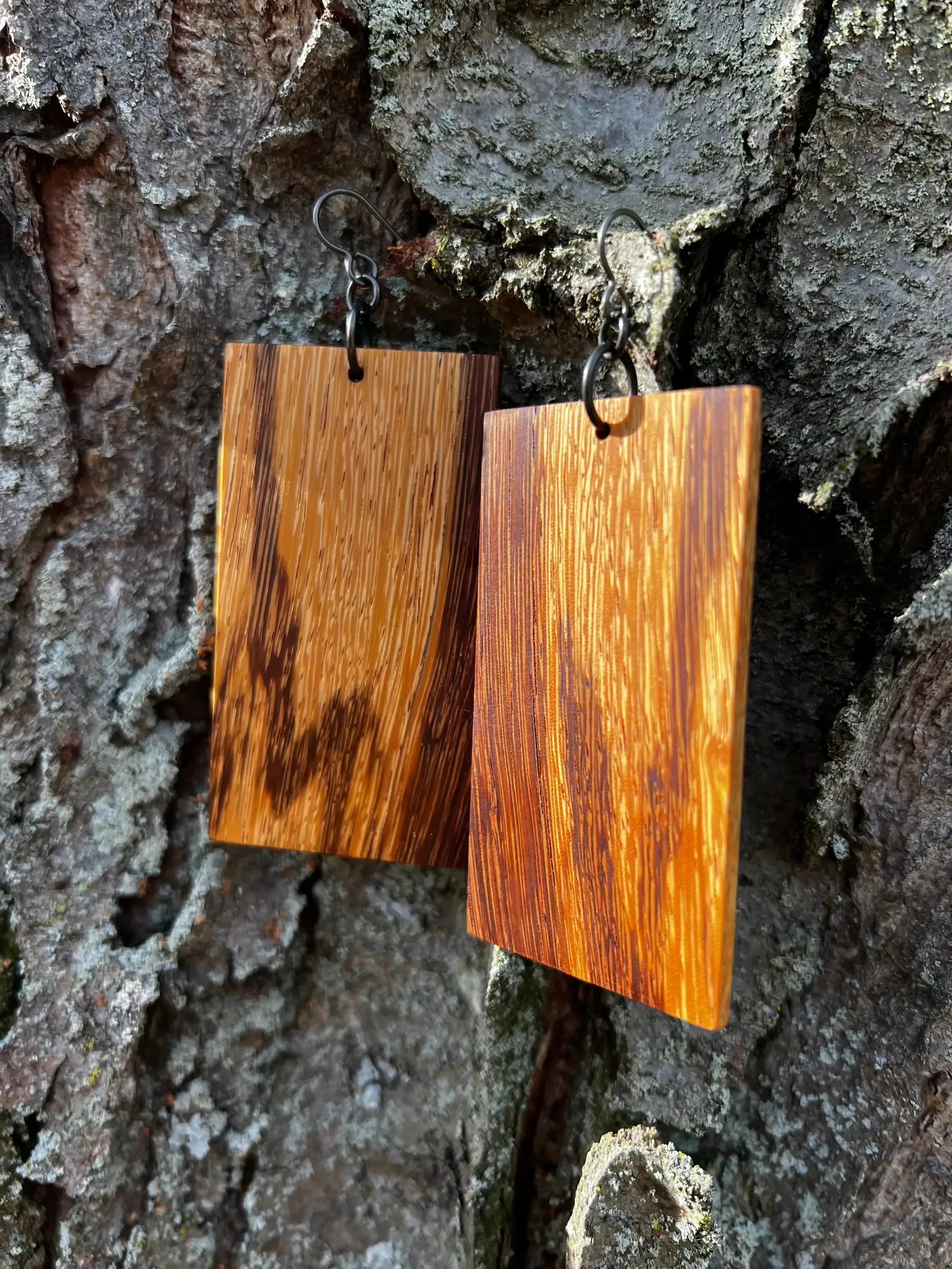 Marblewood Hardwood Earrings - Ronin Machinewerks Exotic Wood Jewelry