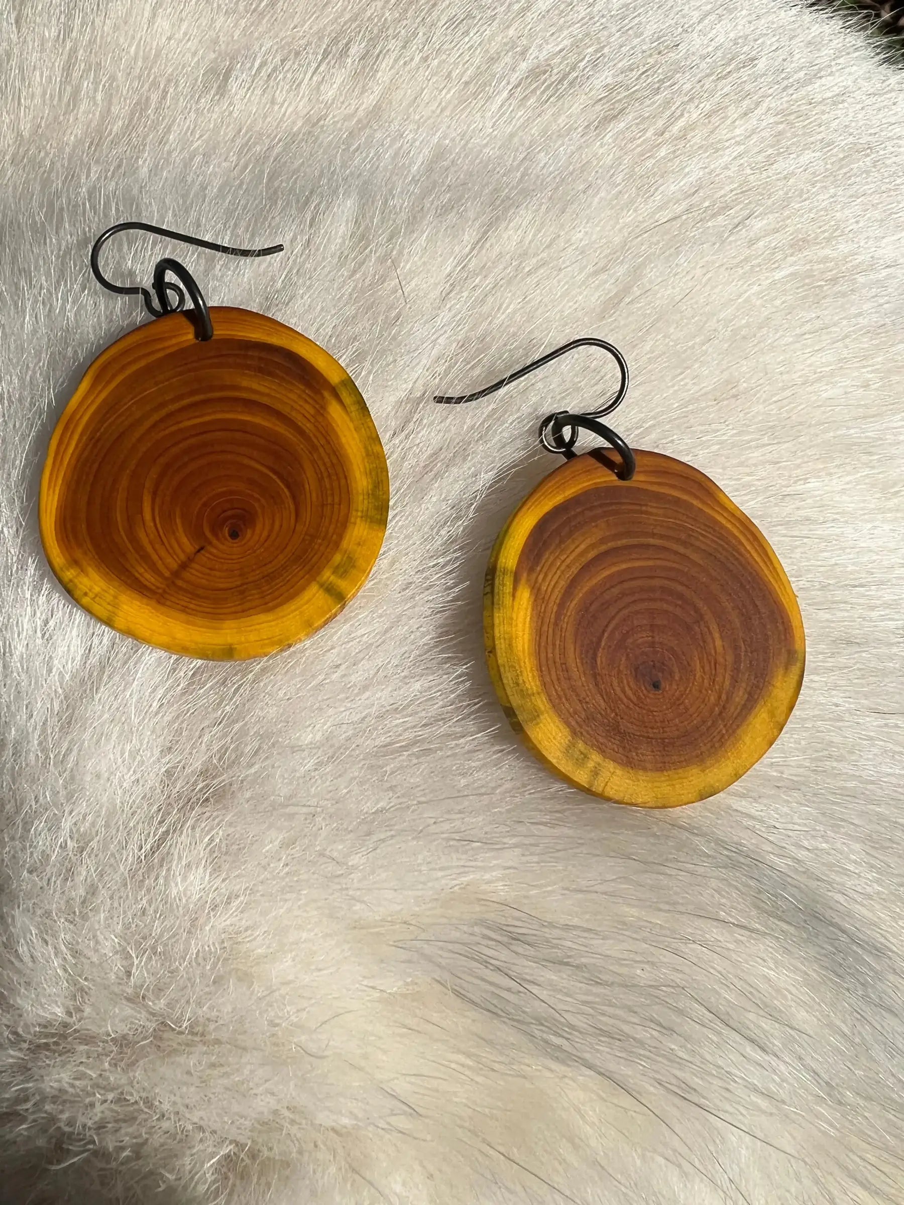 Dyed Yew Earrings (Yellow) | Medium