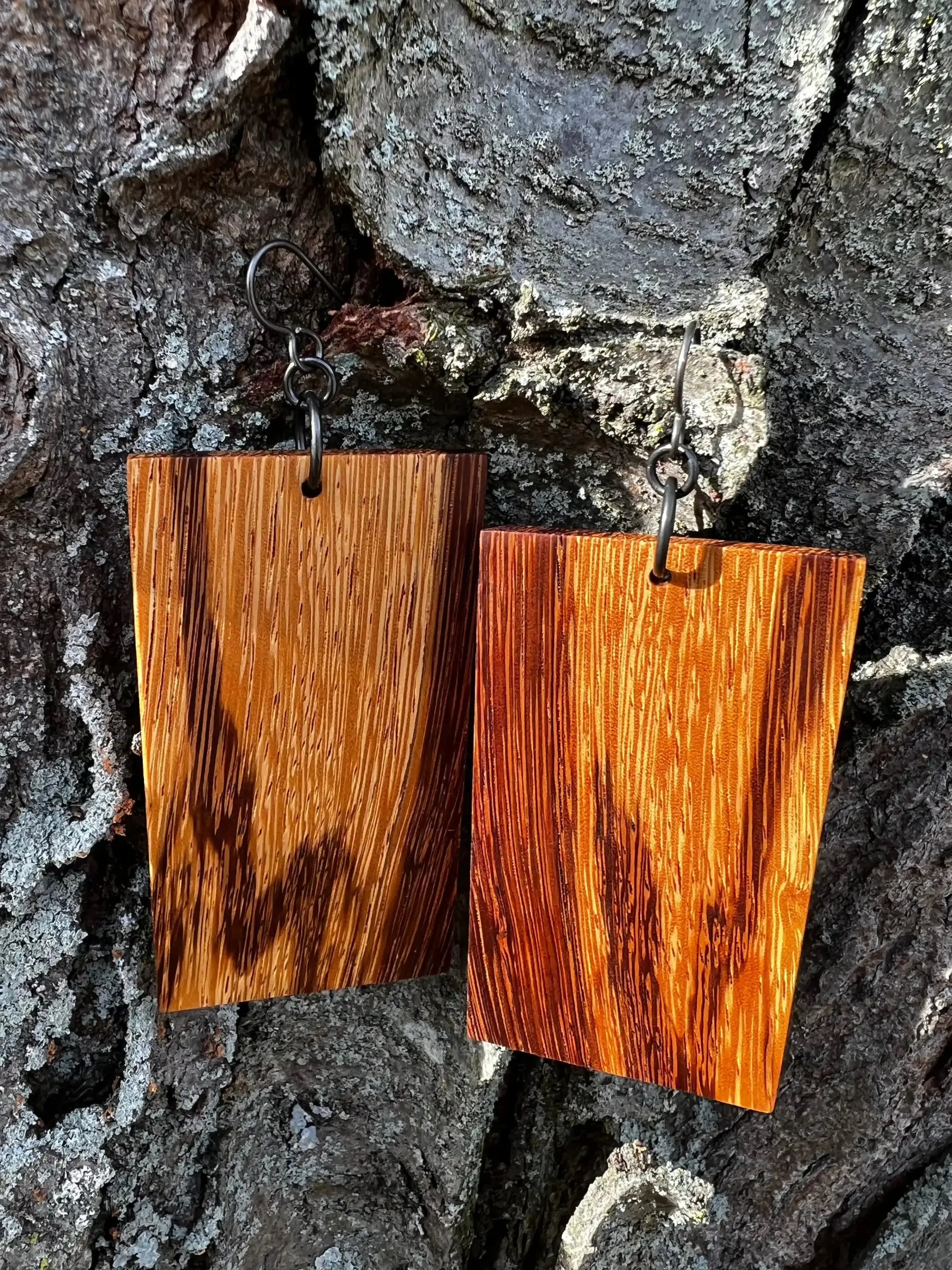 Marblewood Hardwood Earrings - Ronin Machinewerks Exotic Wood Jewelry