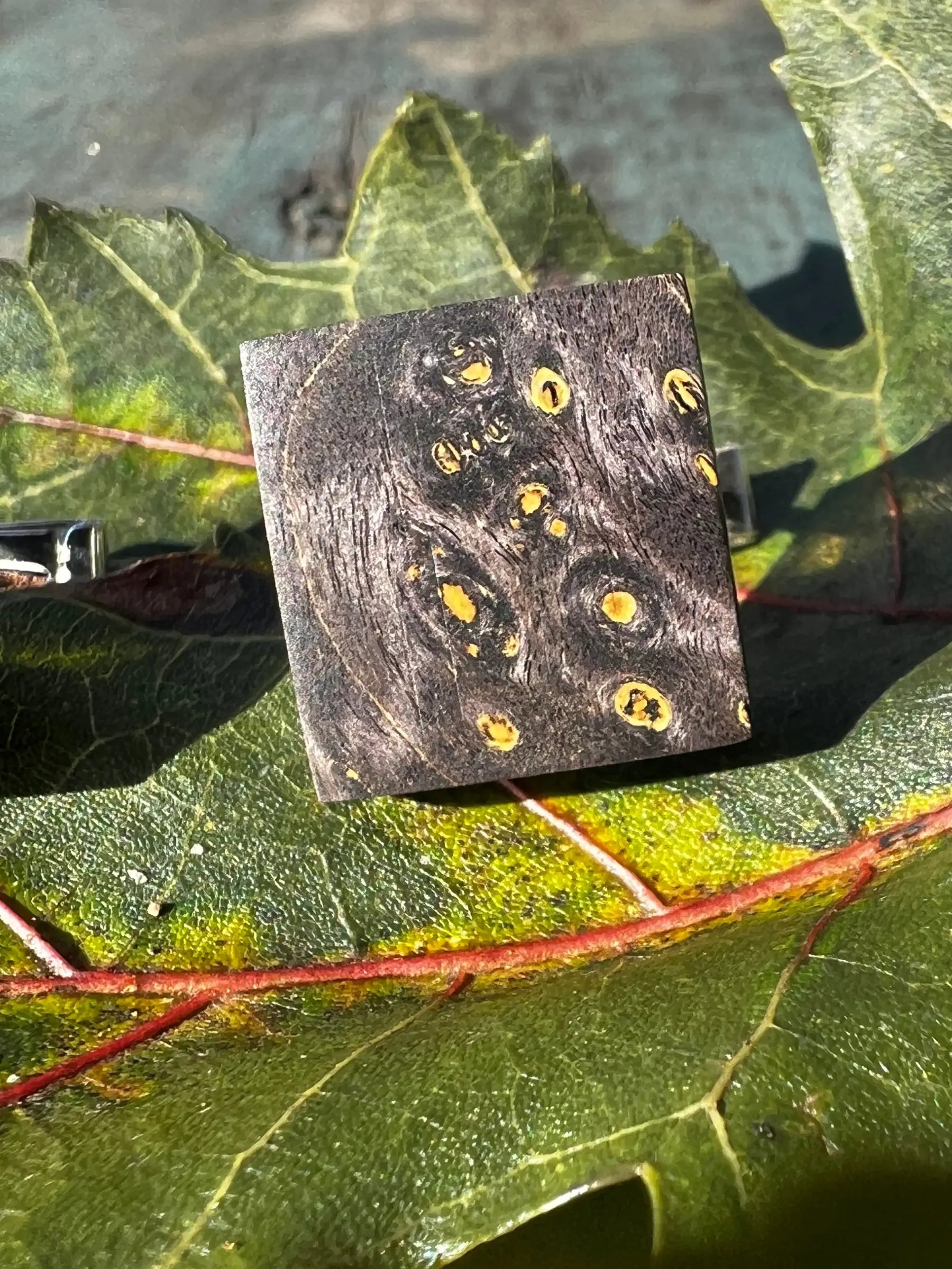 Buckeye Burl & Sterling Silver Cufflinks | Ronin Machinewerks