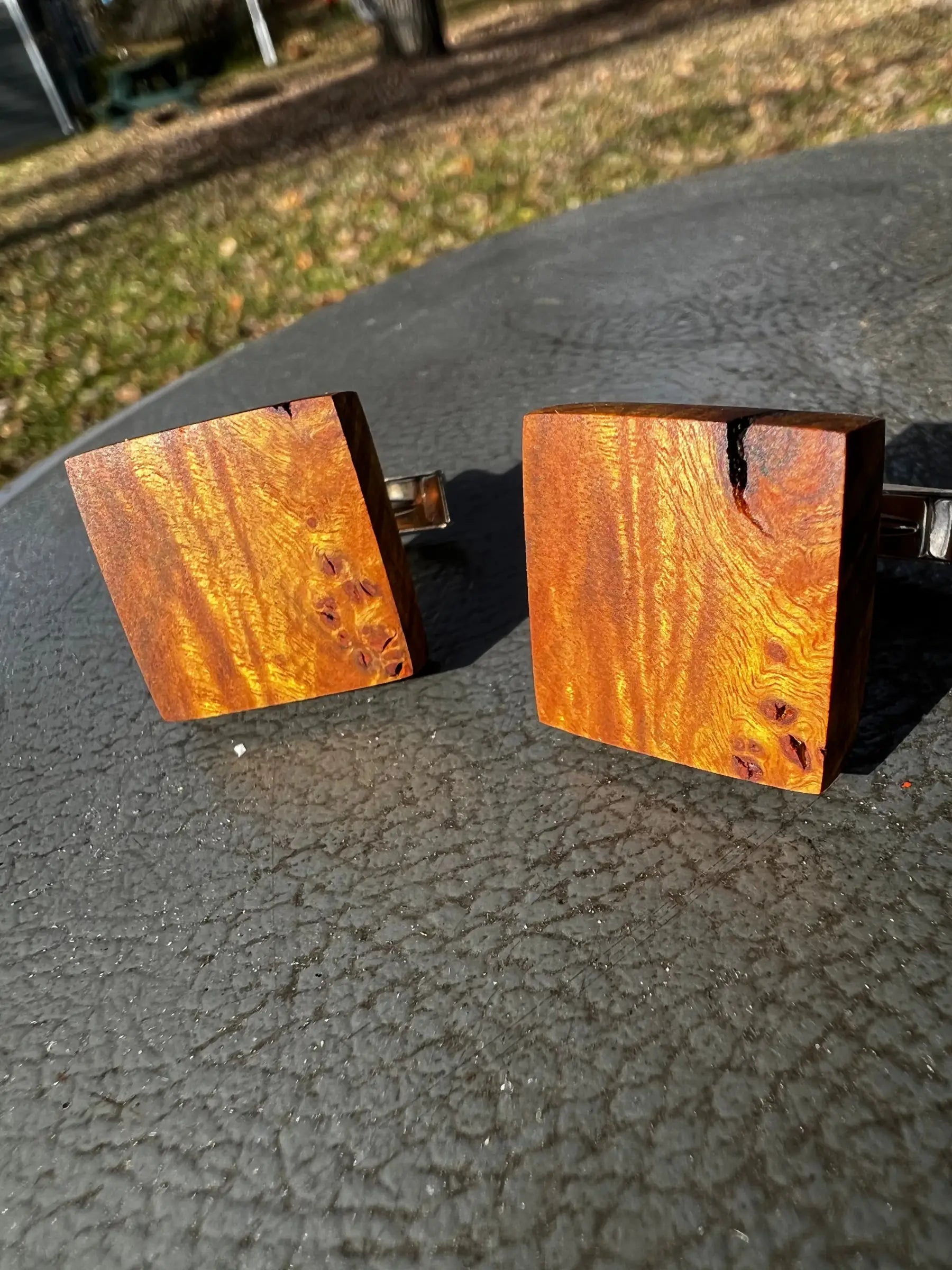 Chittum Burl & Sterling Silver Cufflinks | Ronin Machinewerks