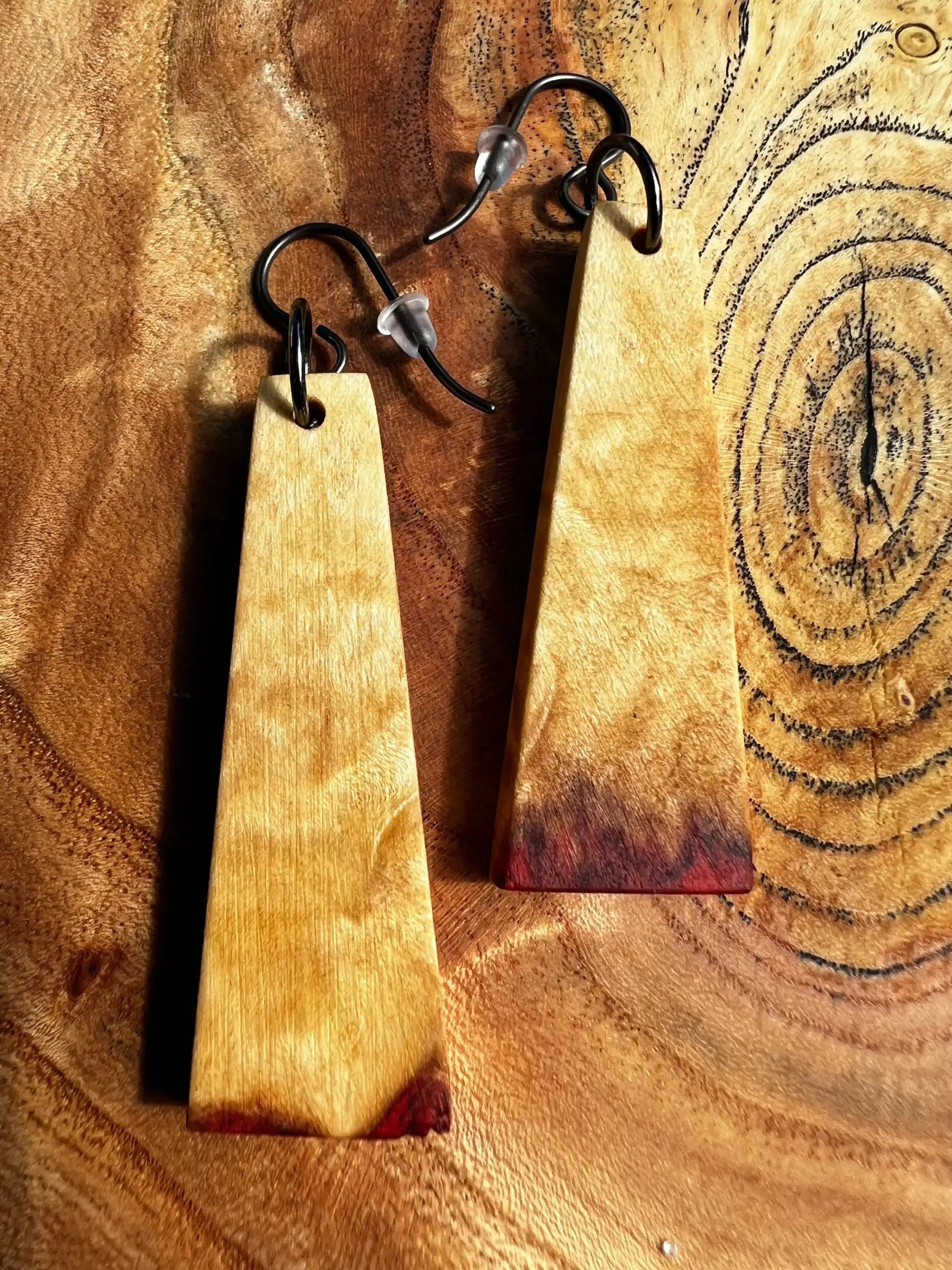 Flamed Box Elder Earrings | Medium