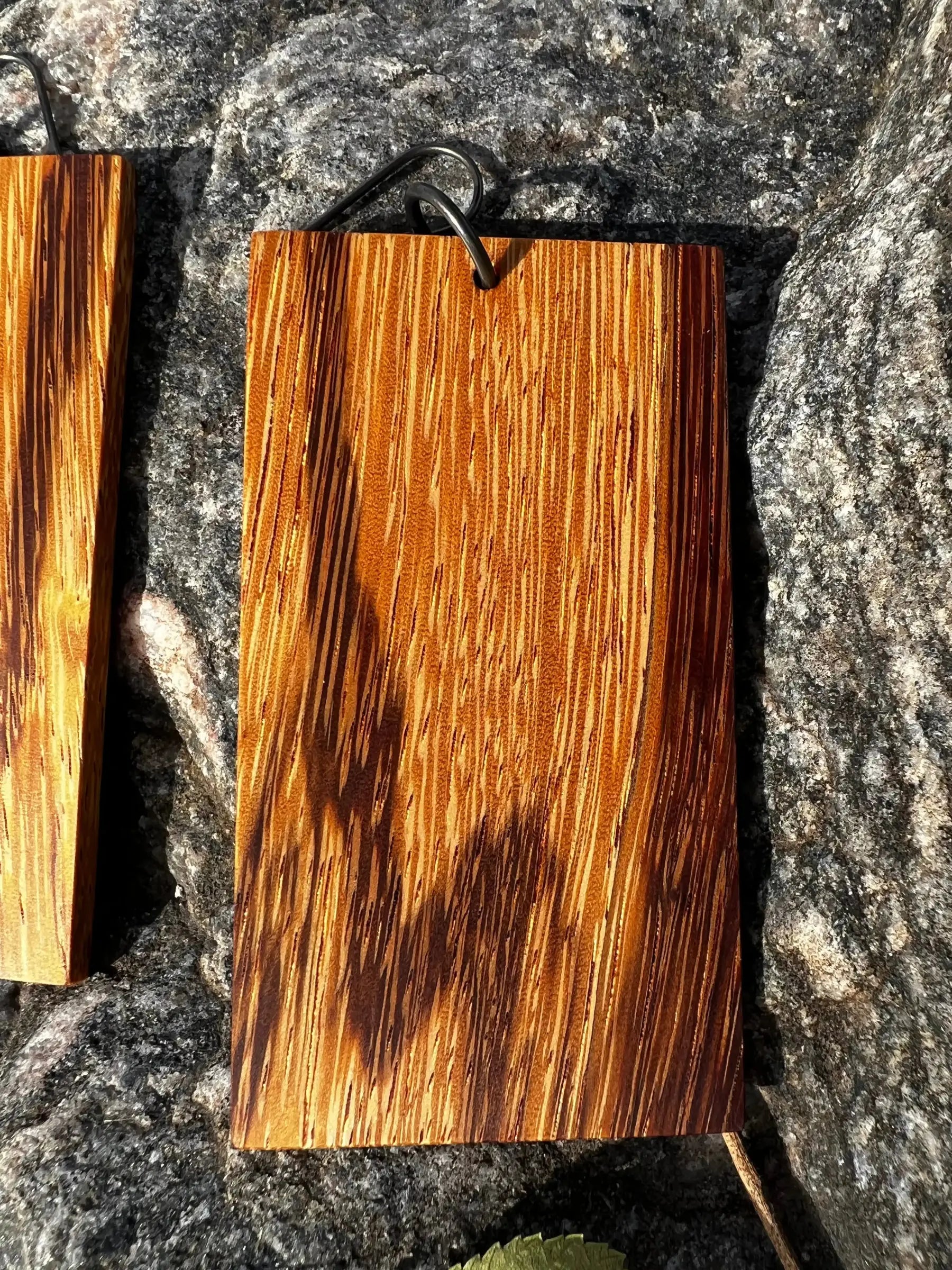 Marblewood Hardwood Earrings - Ronin Machinewerks Exotic Wood Jewelry