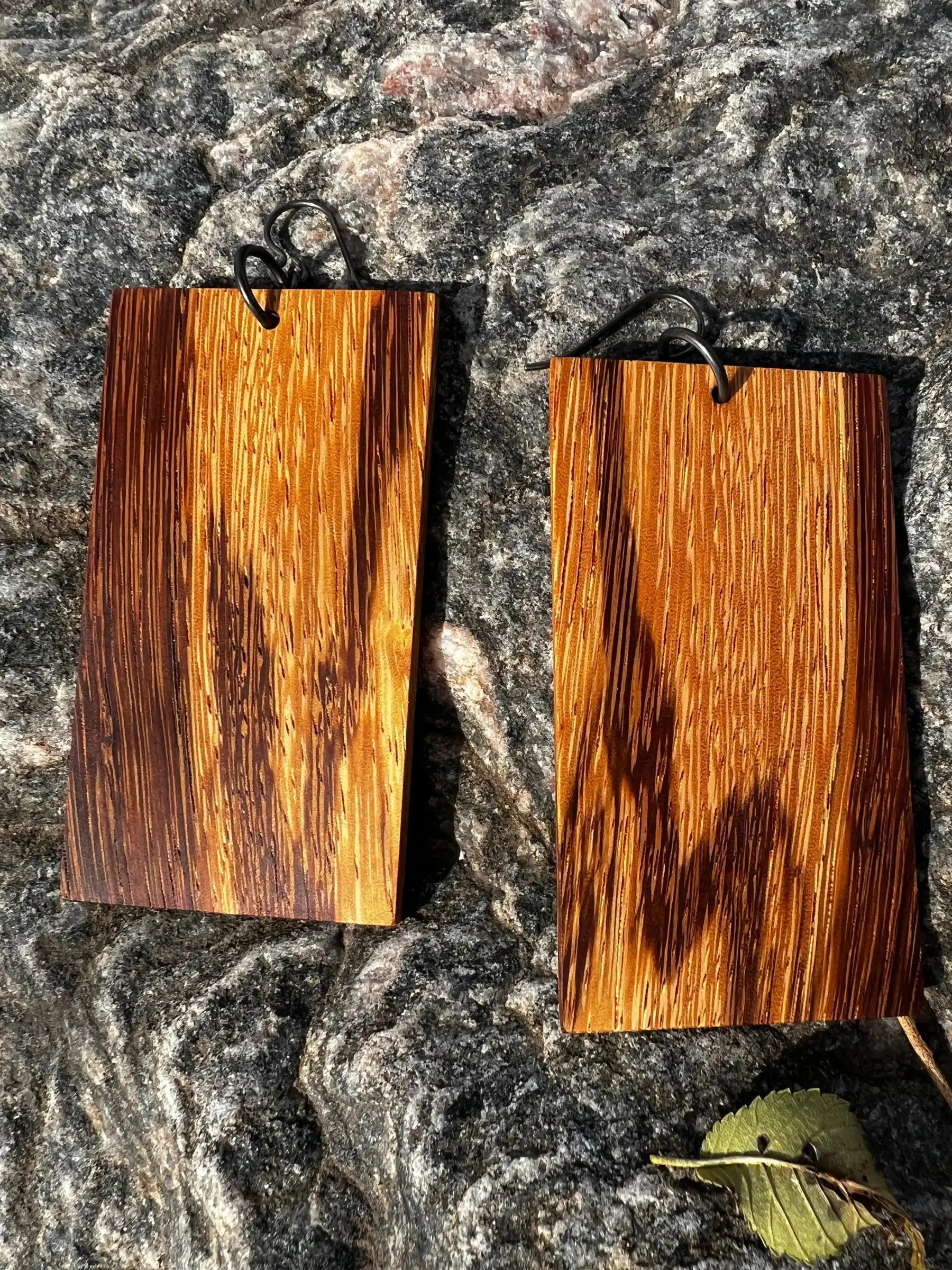 Marblewood Hardwood Earrings - Ronin Machinewerks Exotic Wood Jewelry