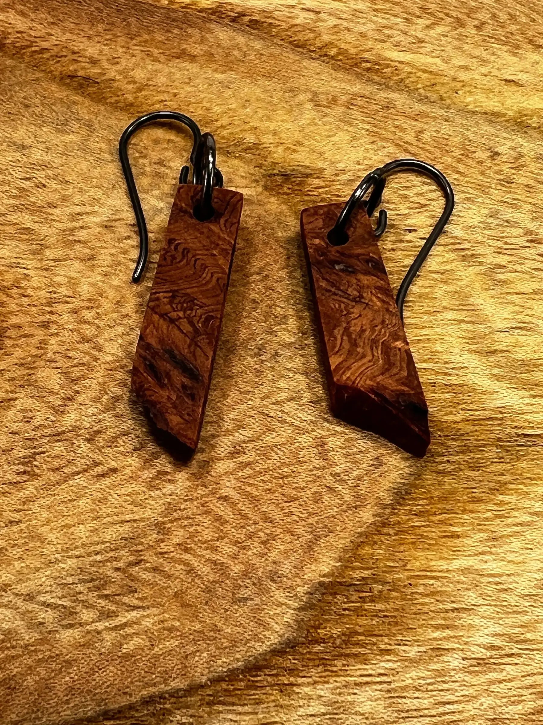 Alligator Juniper Burl Earrings | Small | Ronin Machinewerks