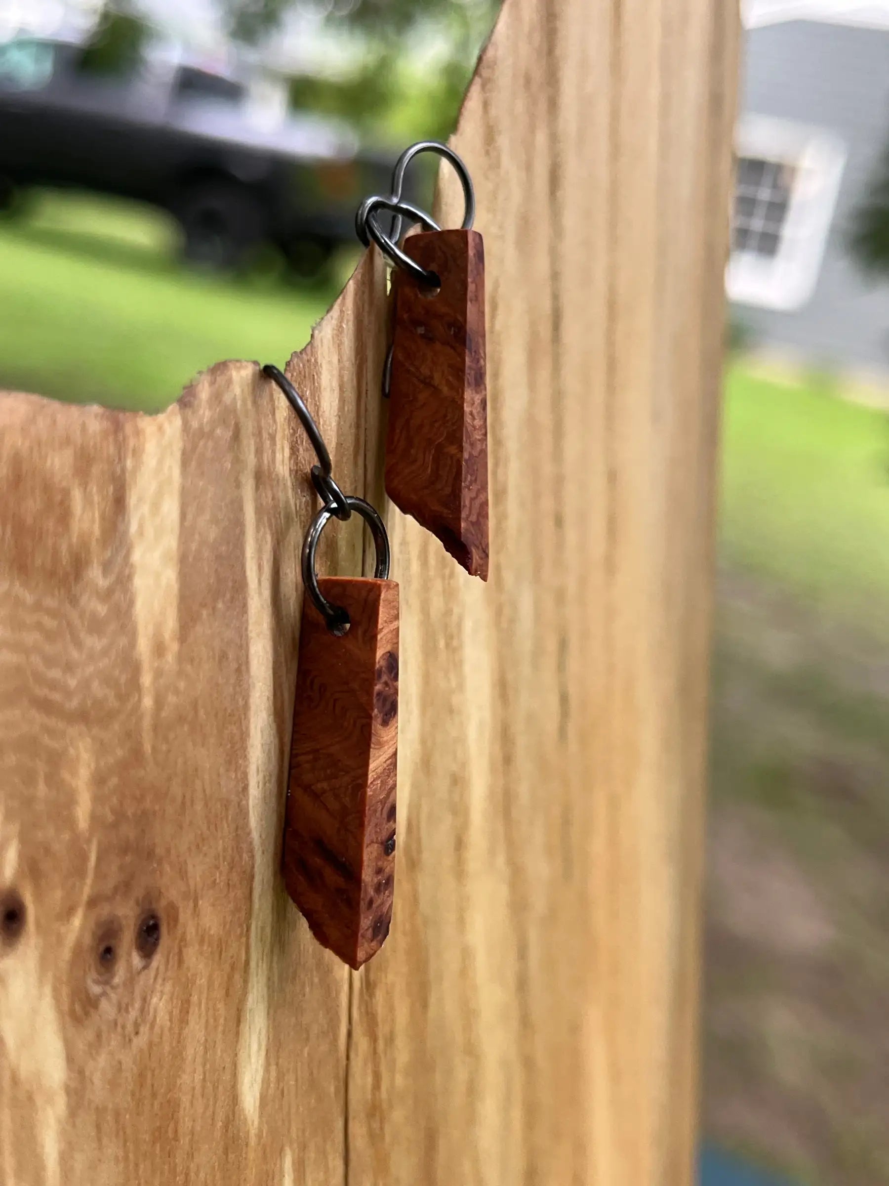 Alligator Juniper Burl Earrings | Small | Ronin Machinewerks