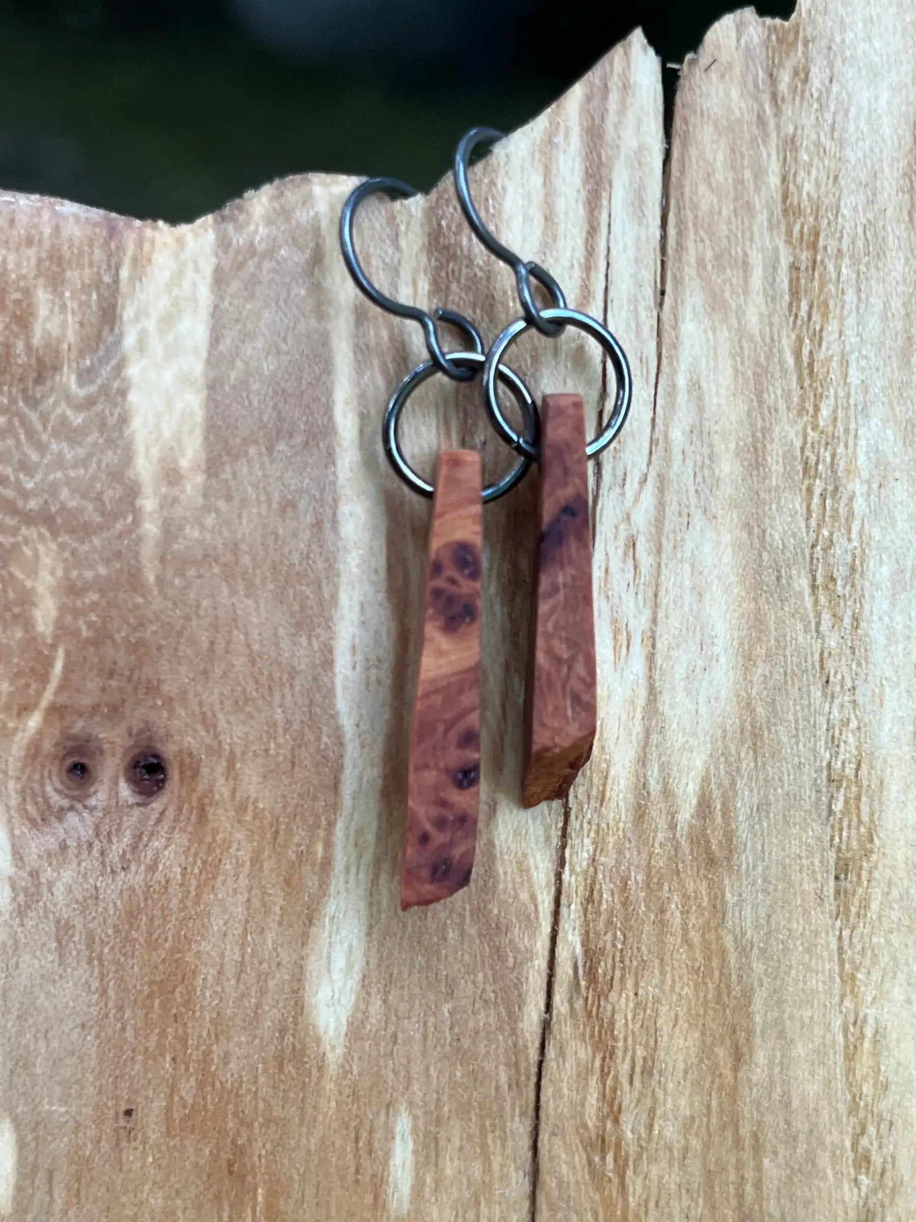 Alligator Juniper Burl Earrings | Small | Ronin Machinewerks