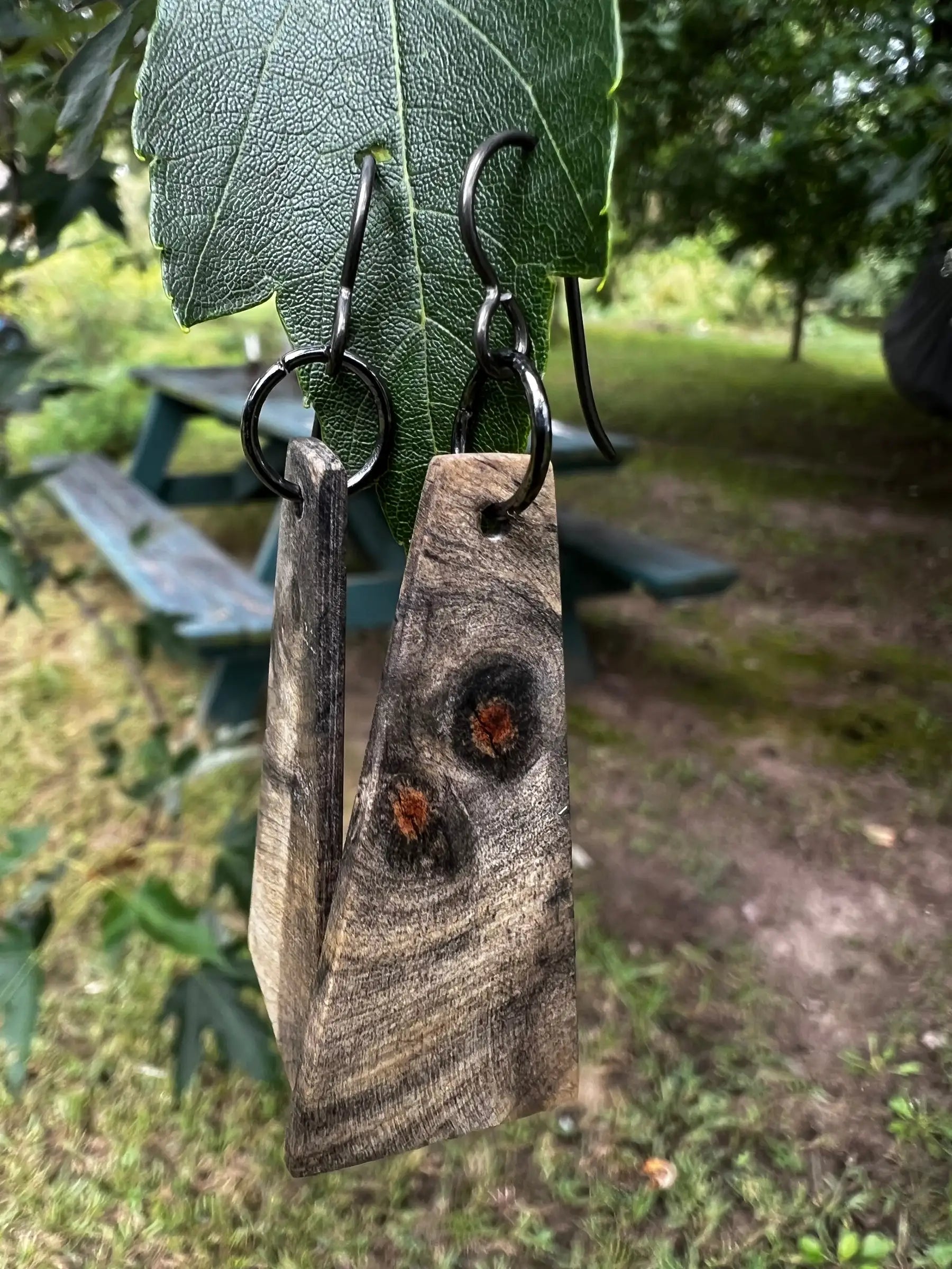 Buckeye Burl Earrings | Medium | Ronin Machinewerks