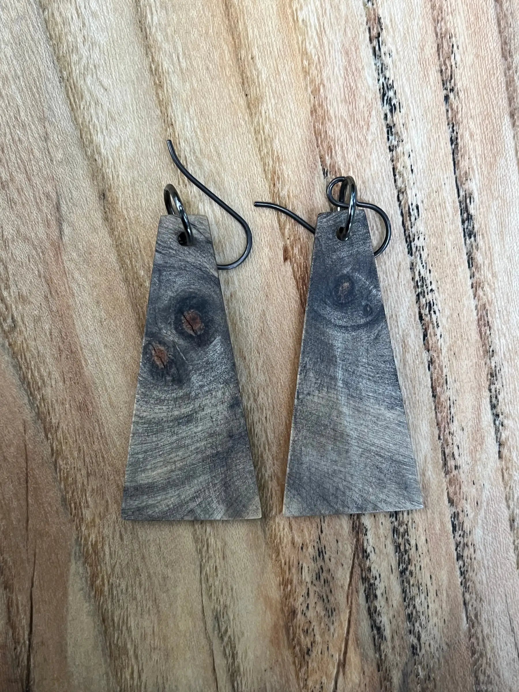 Buckeye Burl Earrings | Medium | Ronin Machinewerks