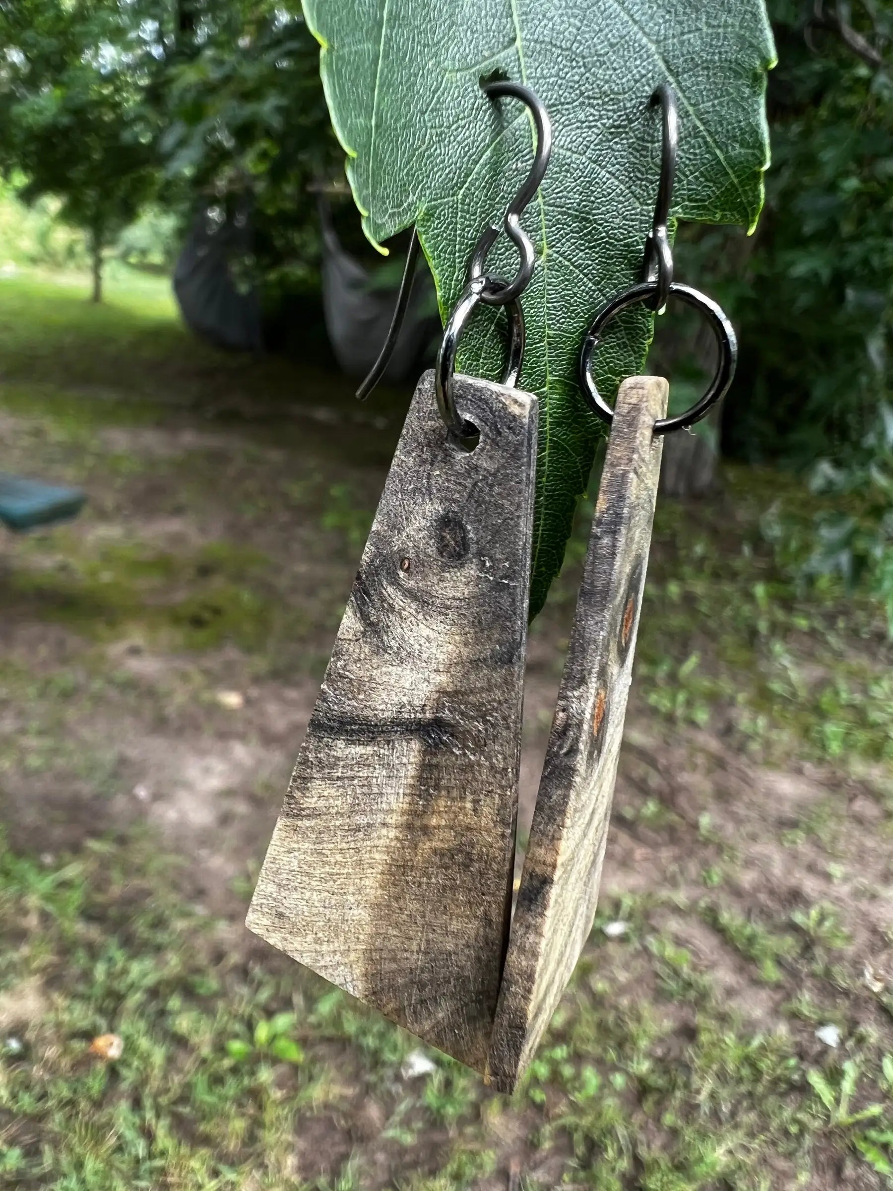 Buckeye Burl Earrings | Medium | Ronin Machinewerks