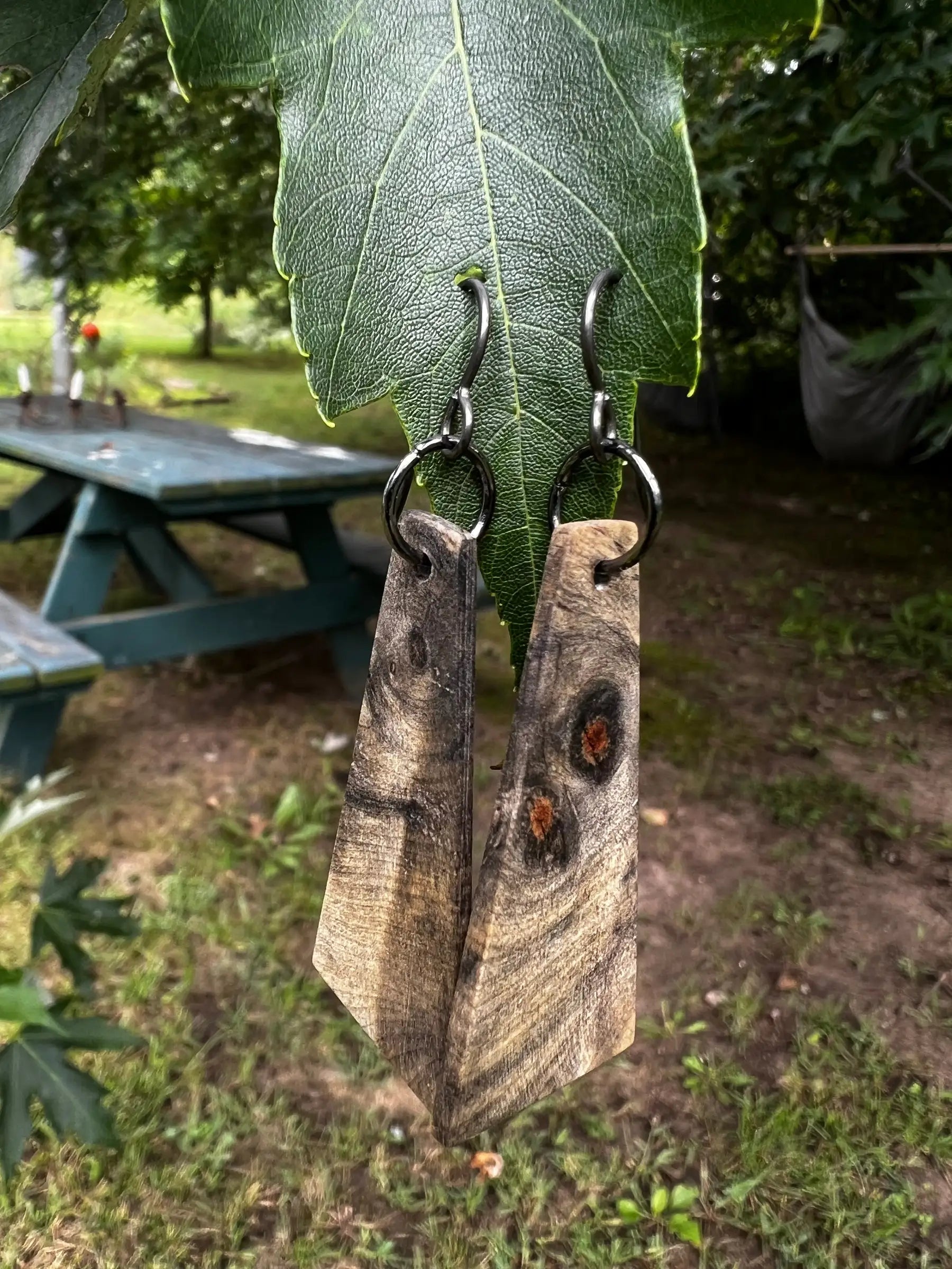 Buckeye Burl Earrings | Medium | Ronin Machinewerks