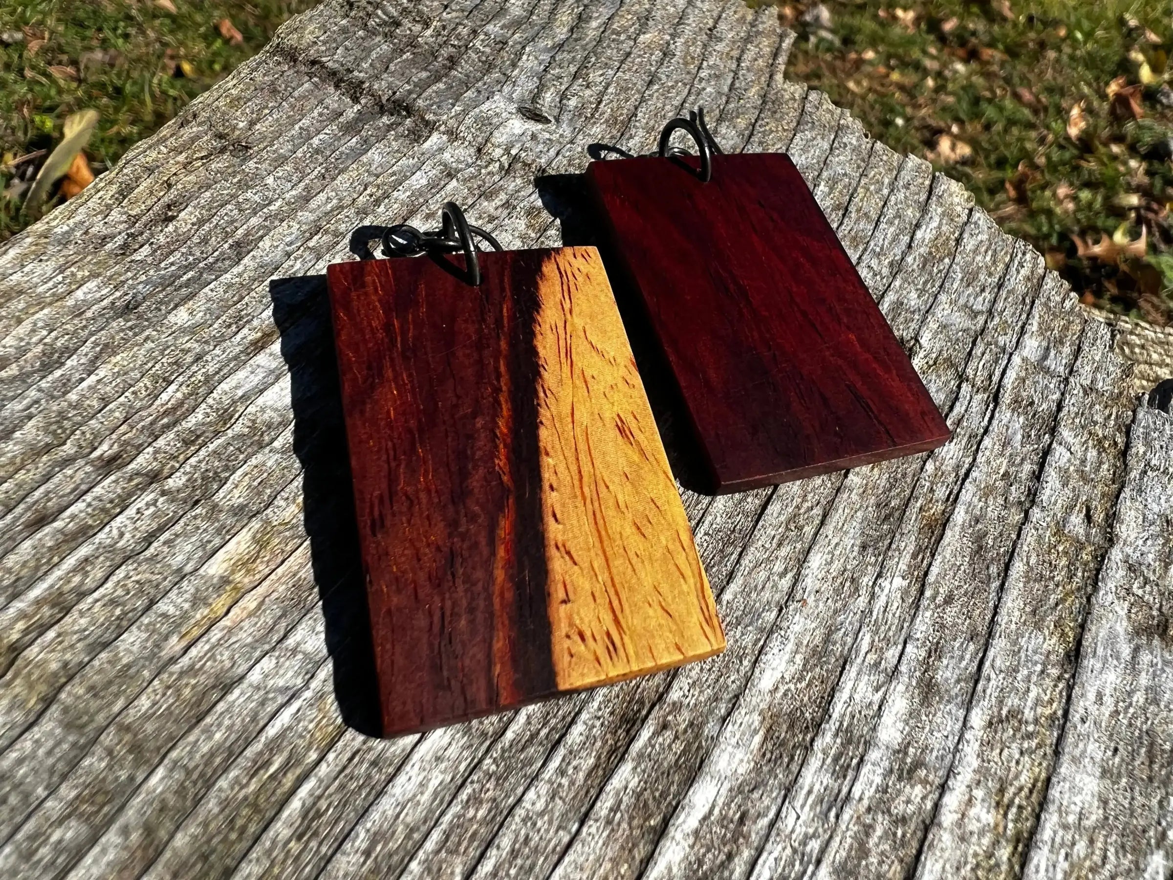 Cocobolo Wood Earrings | #215 | Medium | Rectangle