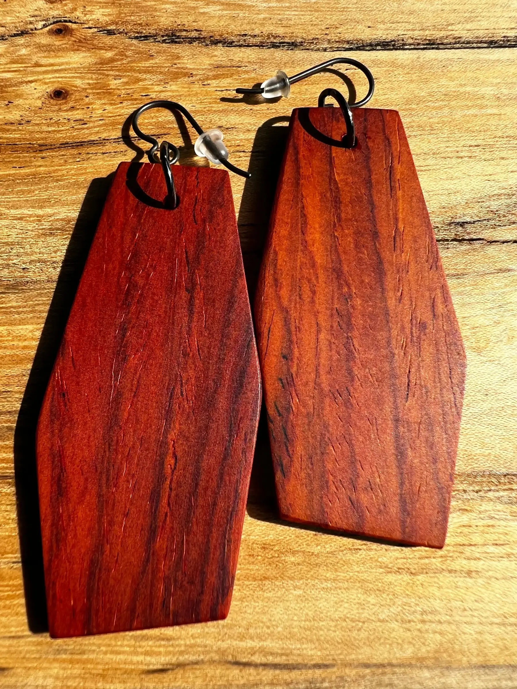 Cocobolo Wood Earrings | Medium | #049 | Ronin Machinewerks