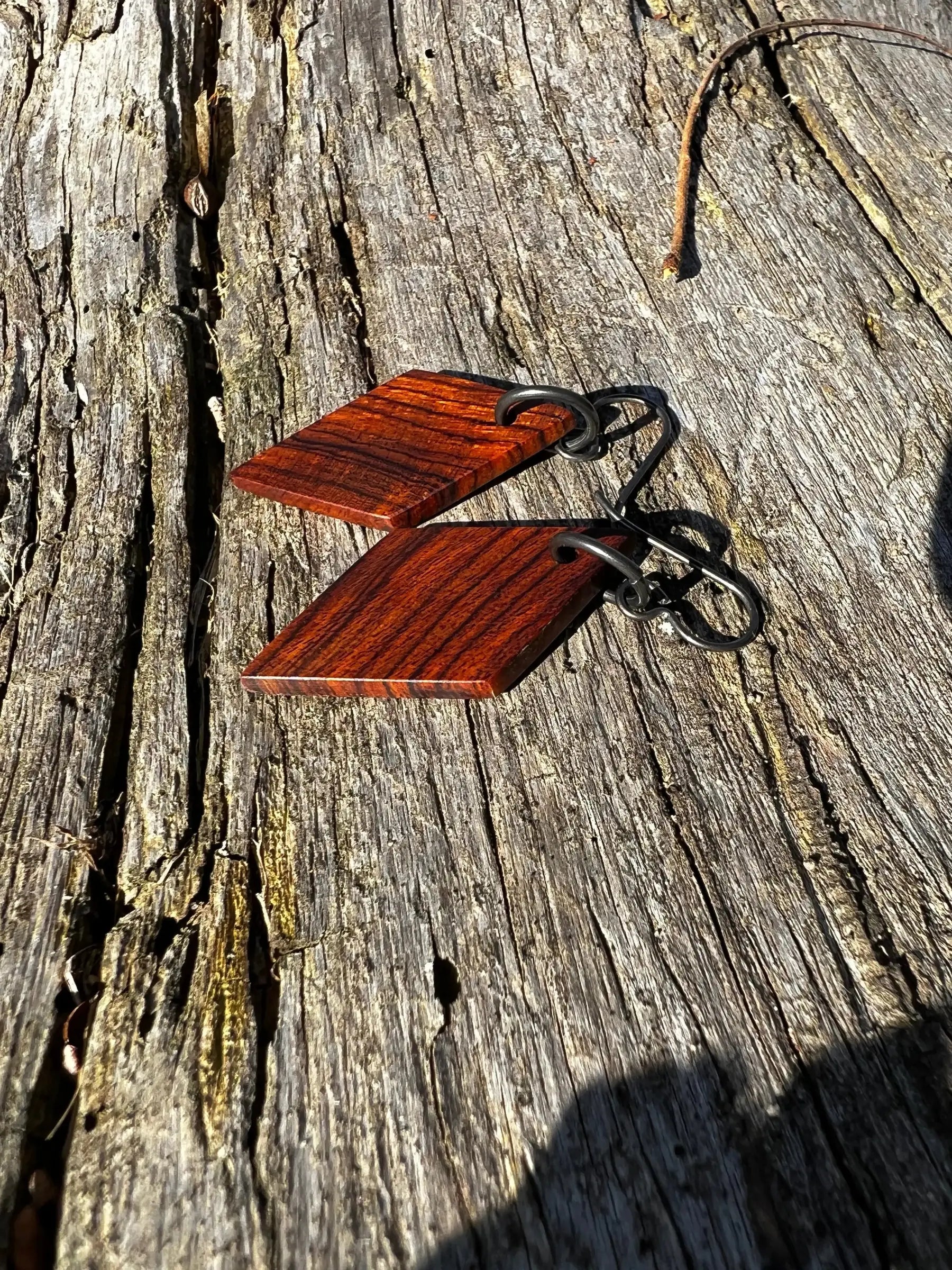 Cocobolo Wood Earrings | #214 | Small | Diamond Shape