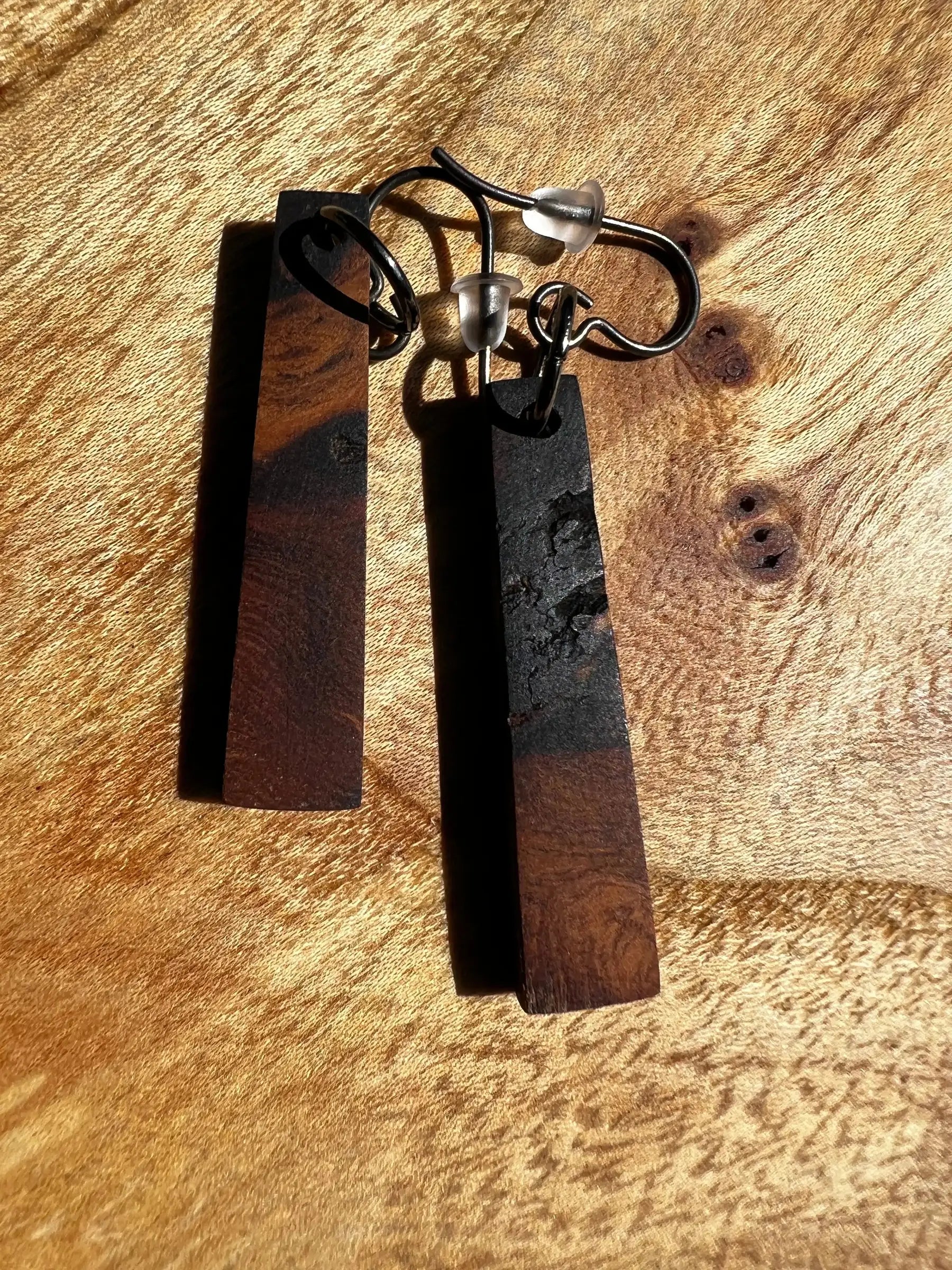 Desert Ironwood Earrings - Ronin Machinewerks Exotic Wood Jewelry