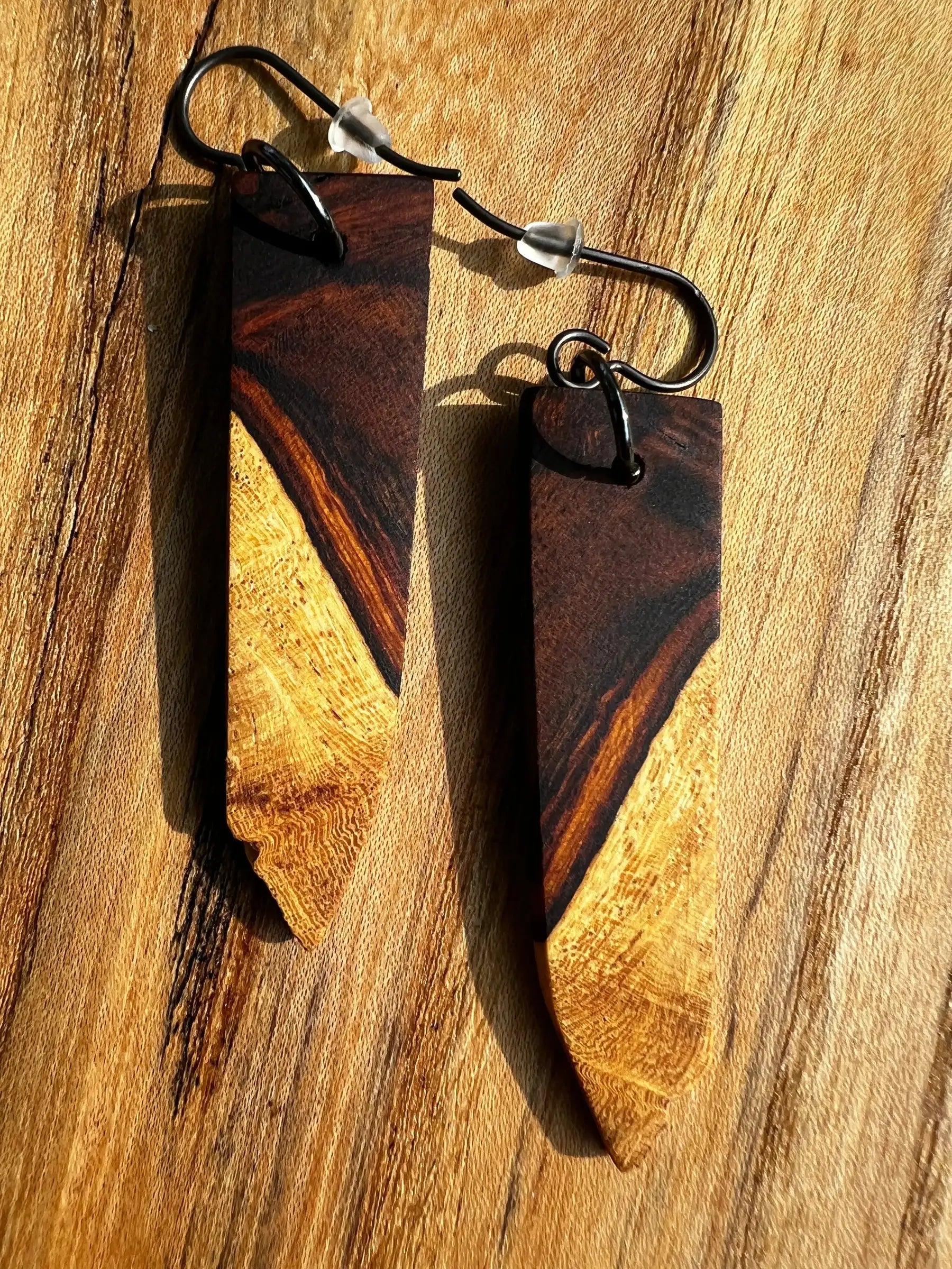 Desert Ironwood Earrings - Ronin Machinewerks Exotic Wood Jewelry