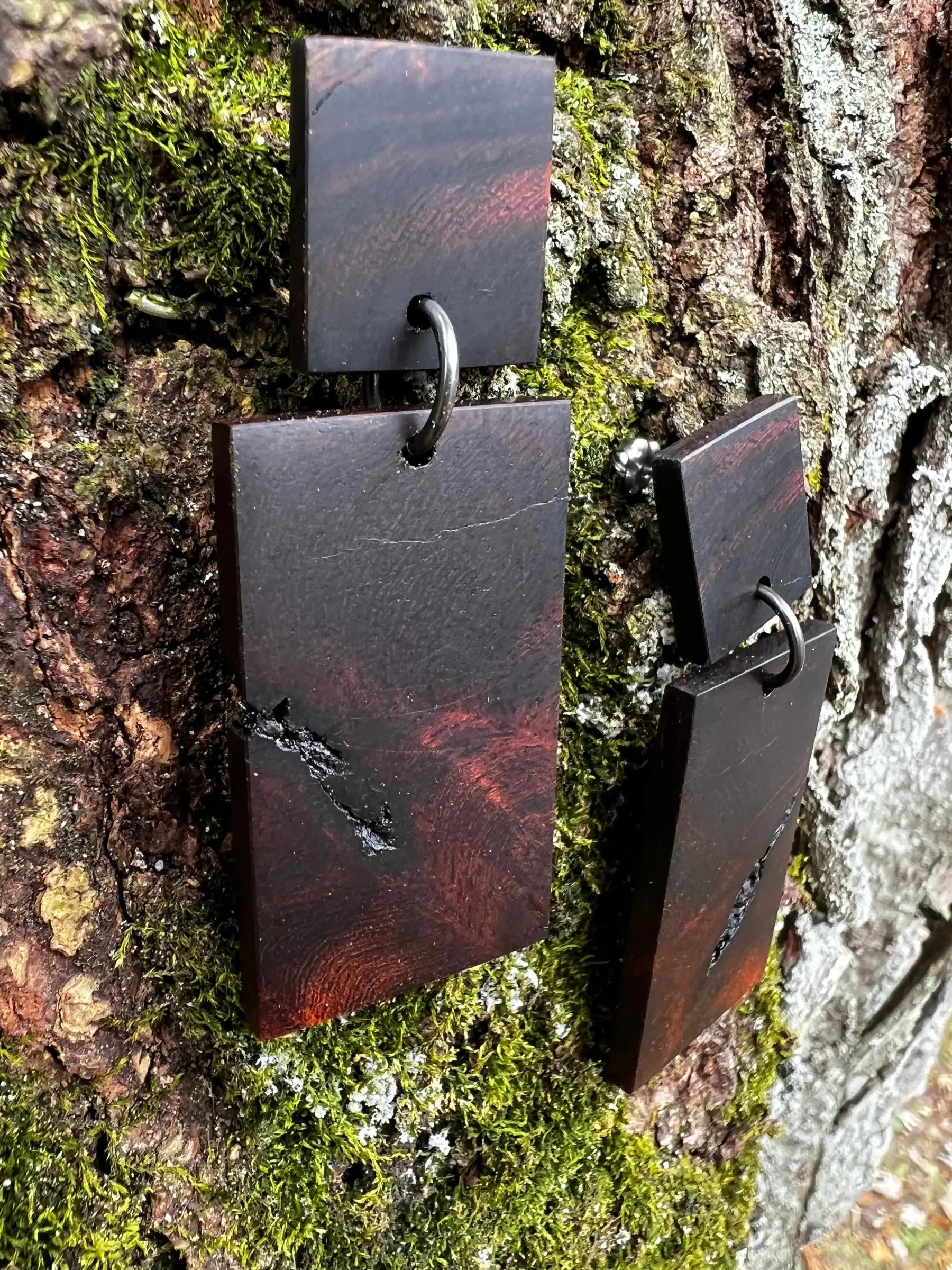 Desert Ironwood Earrings - Two Tier Post | Medium | Ronin Machinewerks