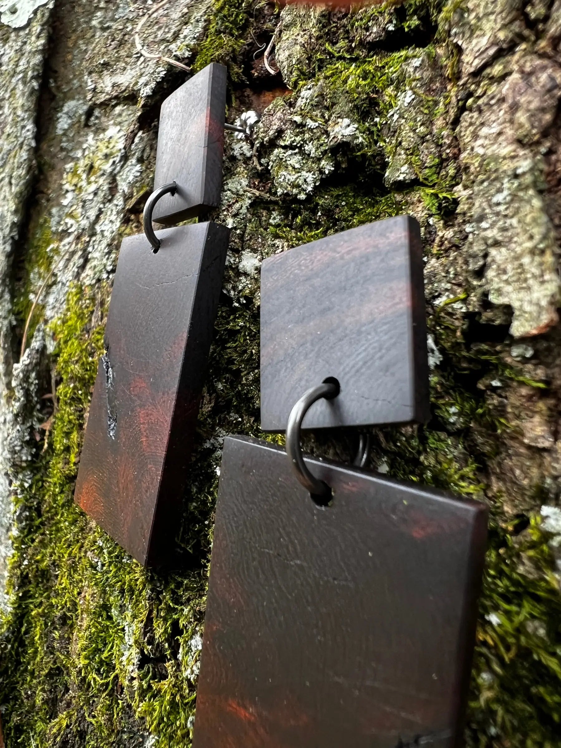 Desert Ironwood Earrings - Two Tier Post | Medium | Ronin Machinewerks