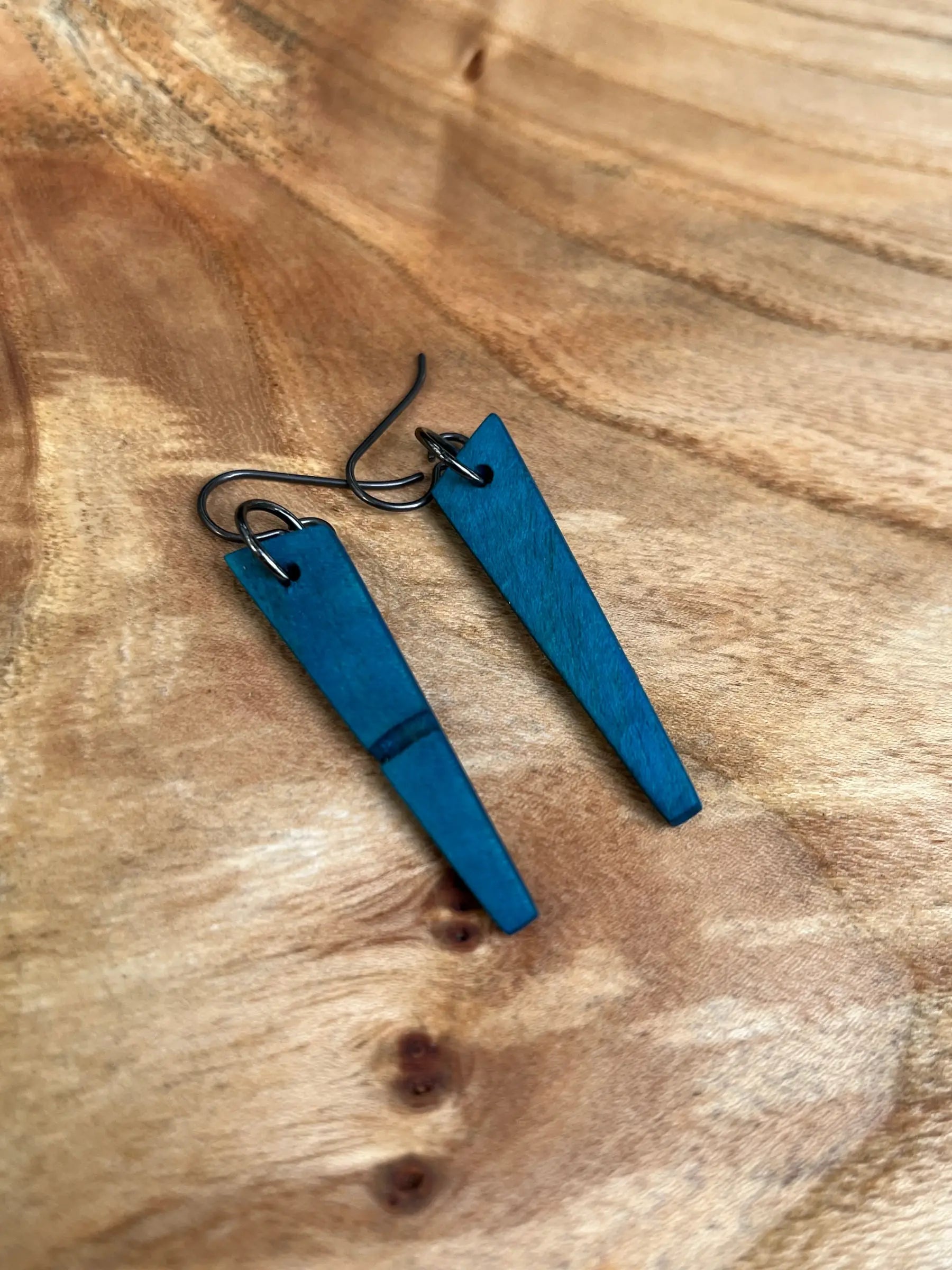 Dyed Box Elder Earrings | Small | Ronin Machinewerks