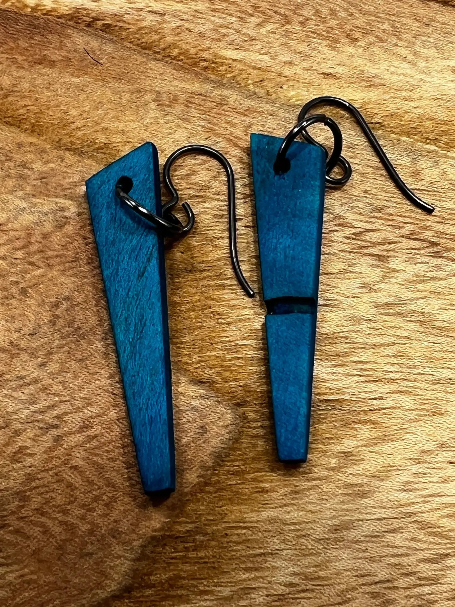 Dyed Box Elder Earrings | Small | Ronin Machinewerks