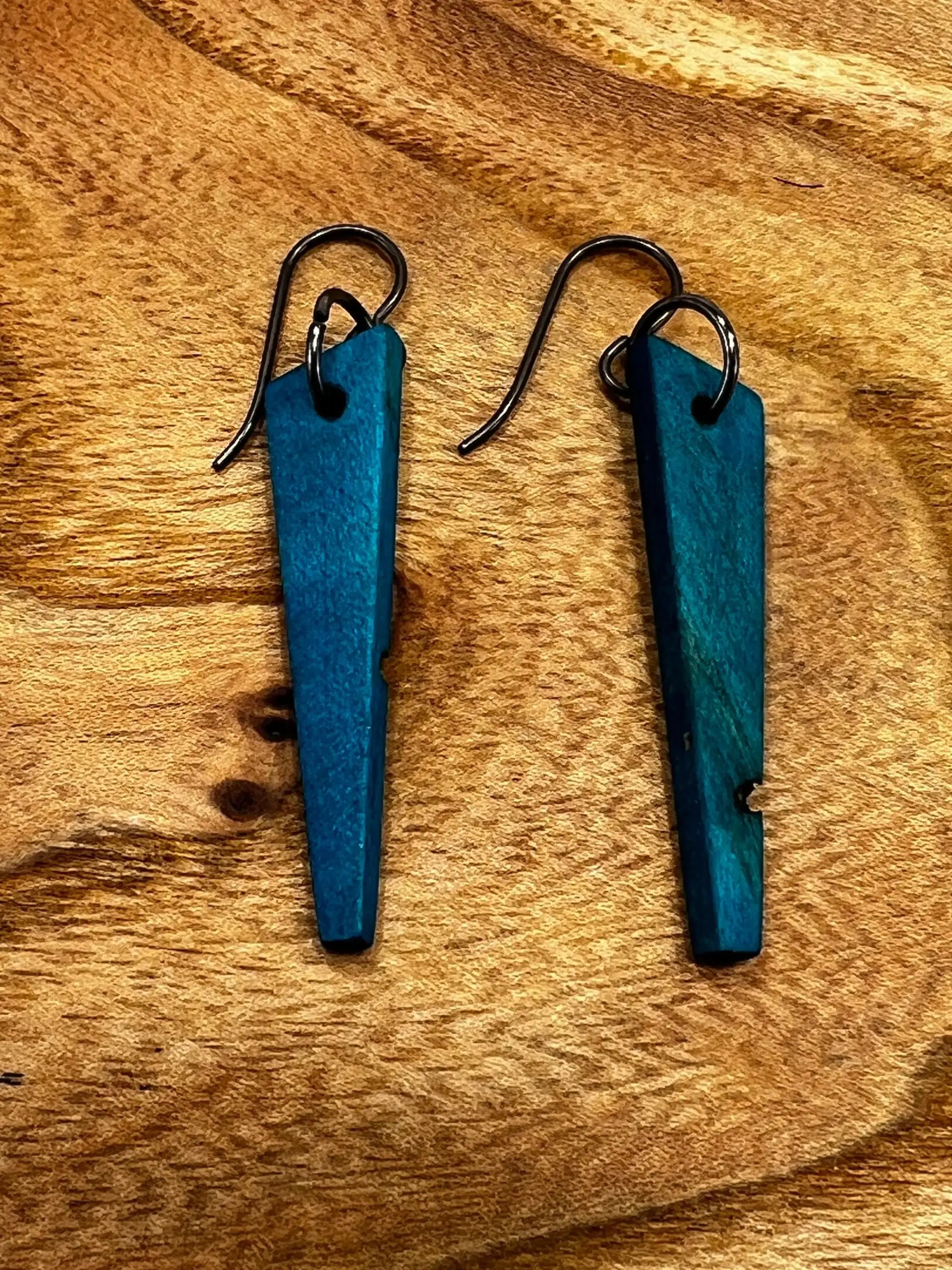 Dyed Box Elder Earrings | Small | Ronin Machinewerks