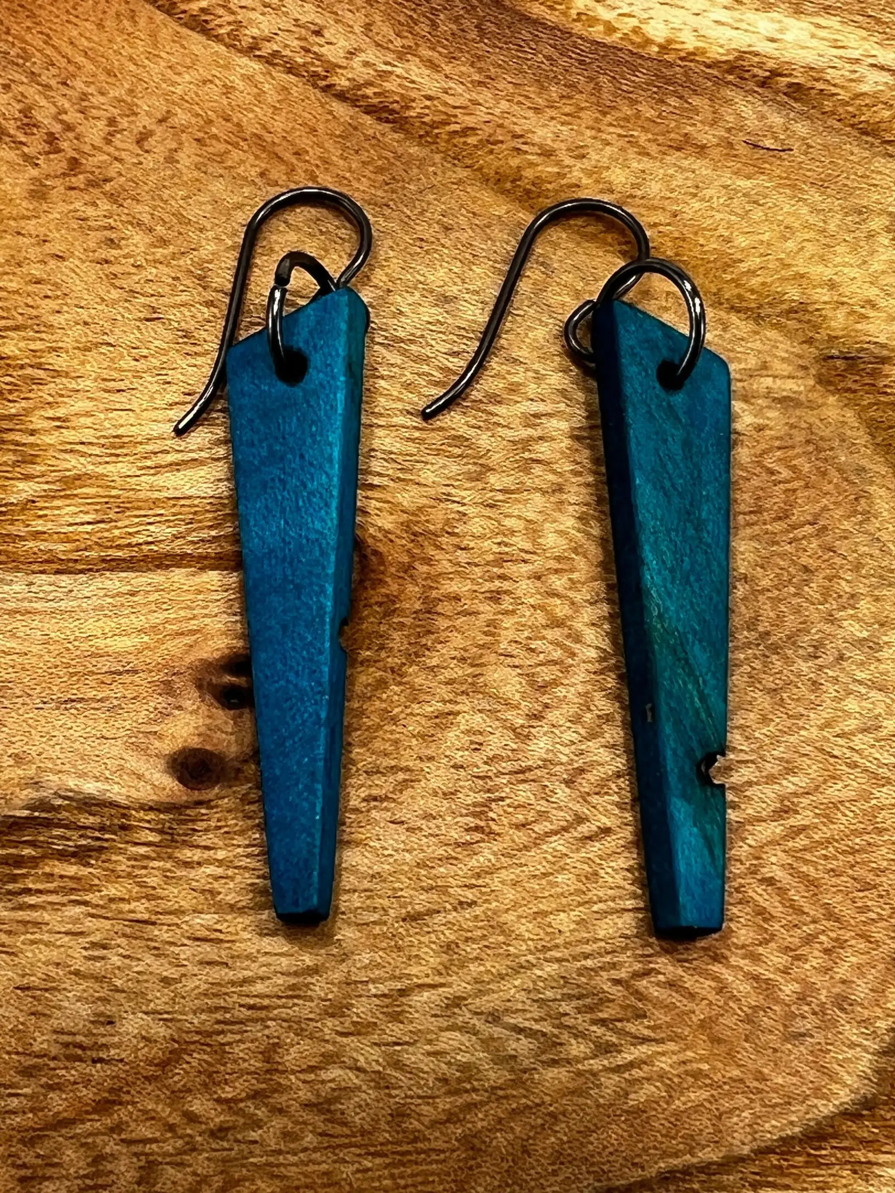 Dyed Box Elder Earrings | Small | Ronin Machinewerks