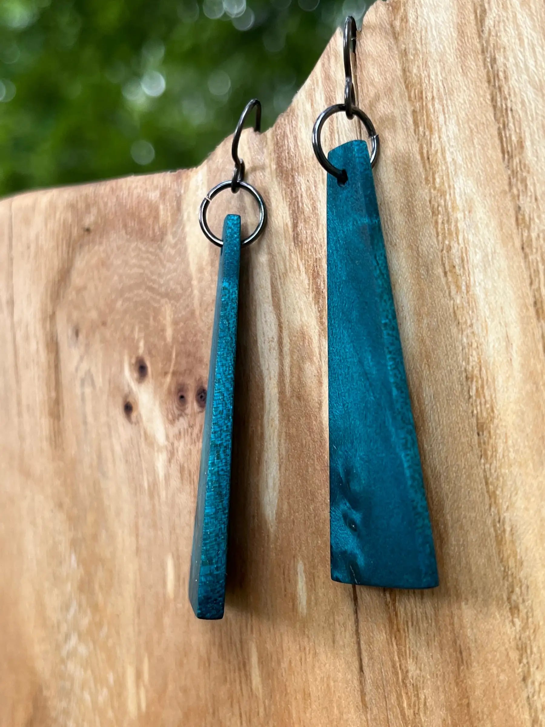 Dyed Maple Burl Earrings | Ronin Machinewerks