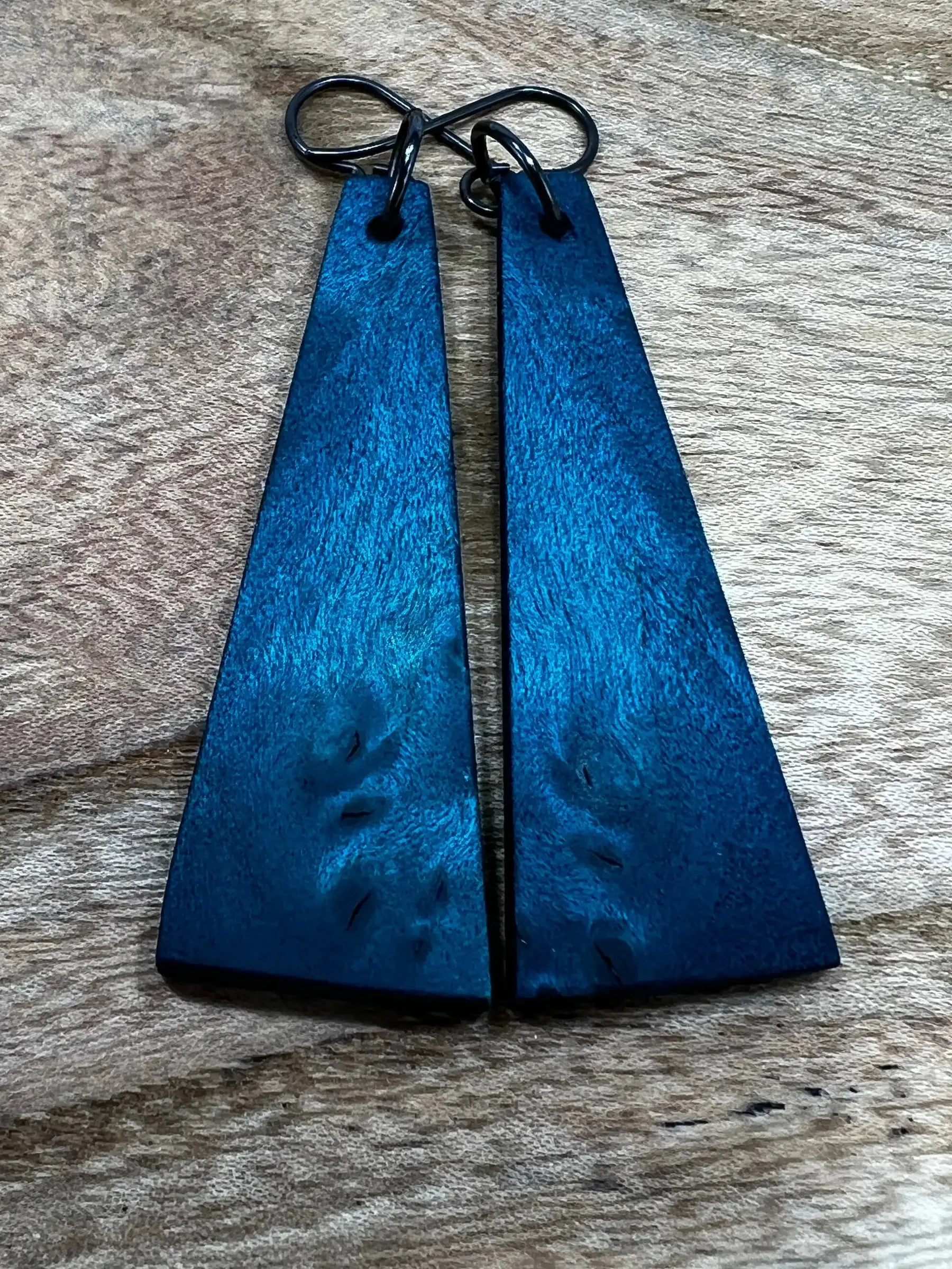 Dyed Maple Burl Earrings | Ronin Machinewerks