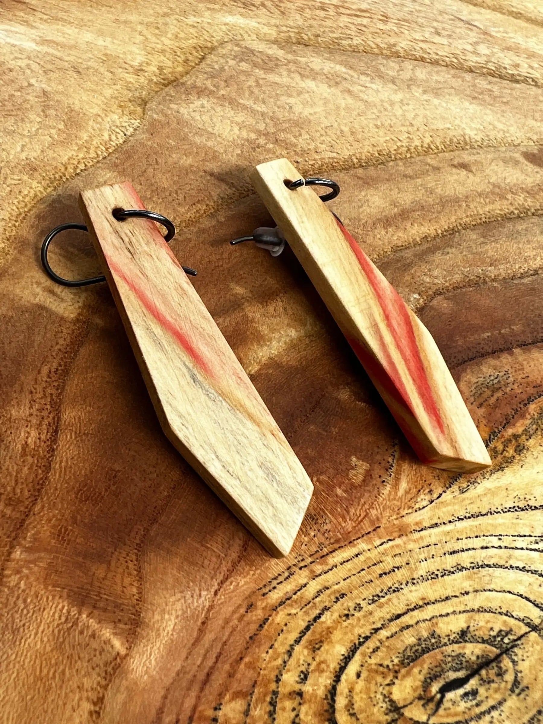 Flamed Box Elder Earrings | Medium