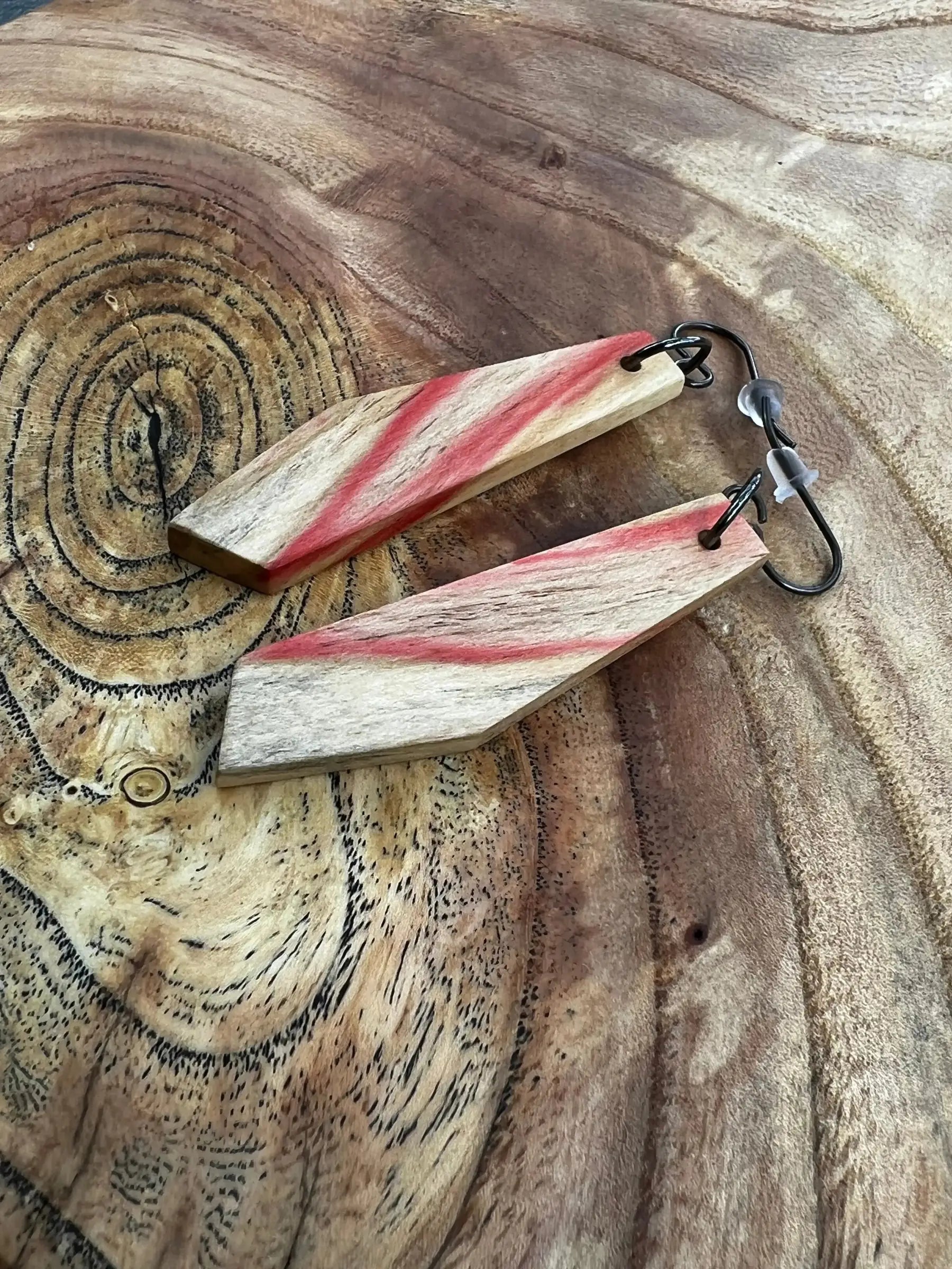 Flamed Box Elder Earrings | Medium