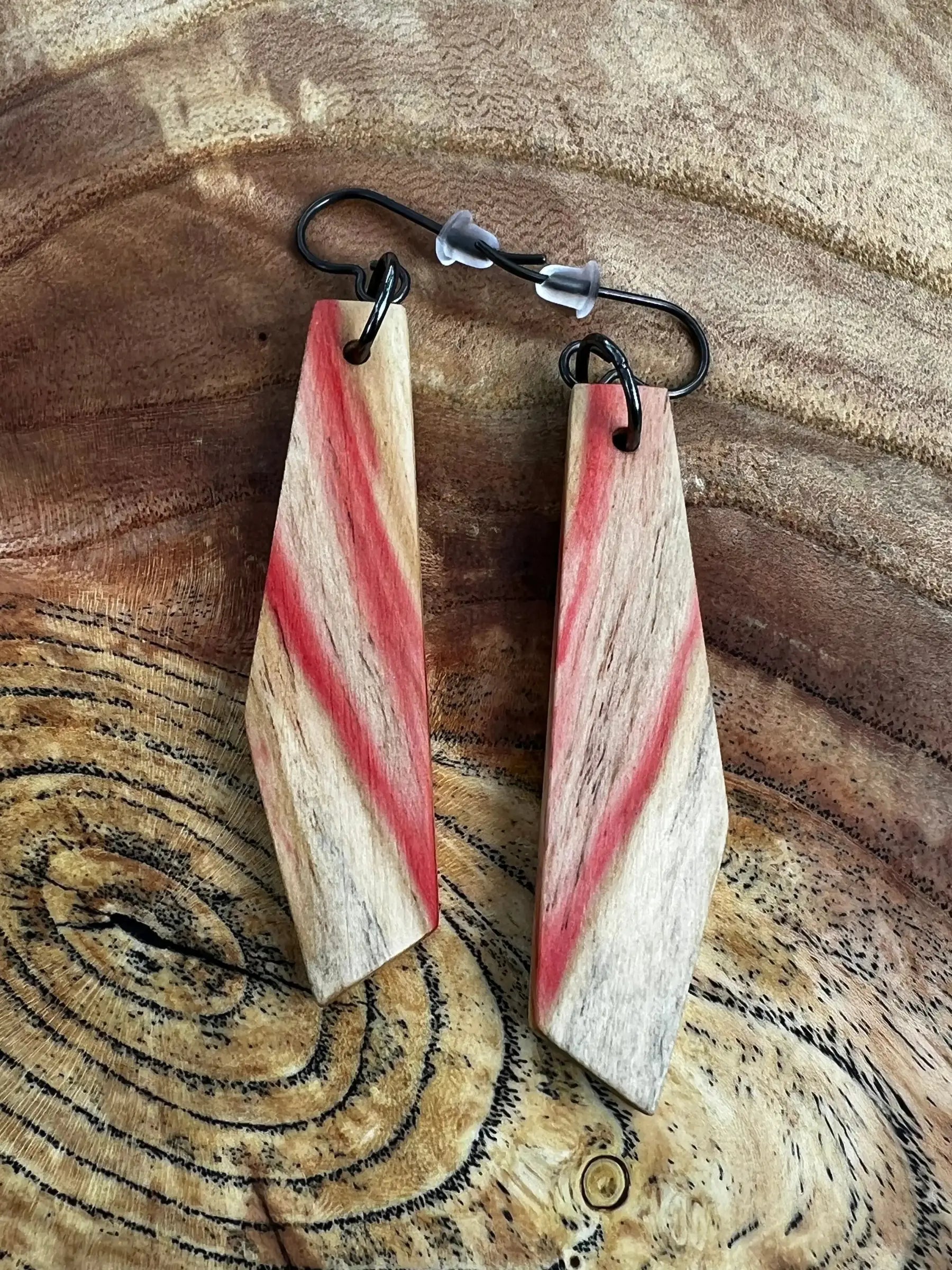 Flamed Box Elder Earrings | Medium