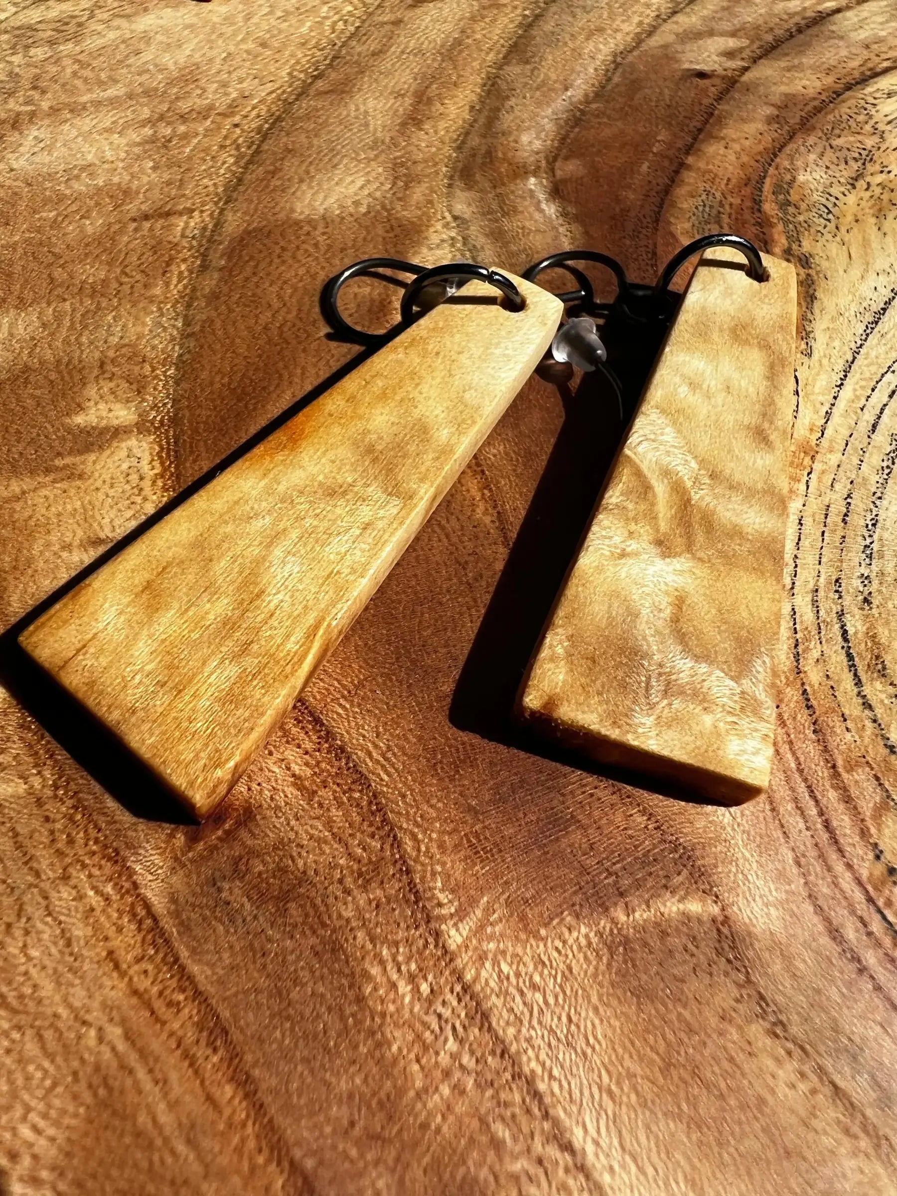 Flamed Box Elder Earrings | Medium