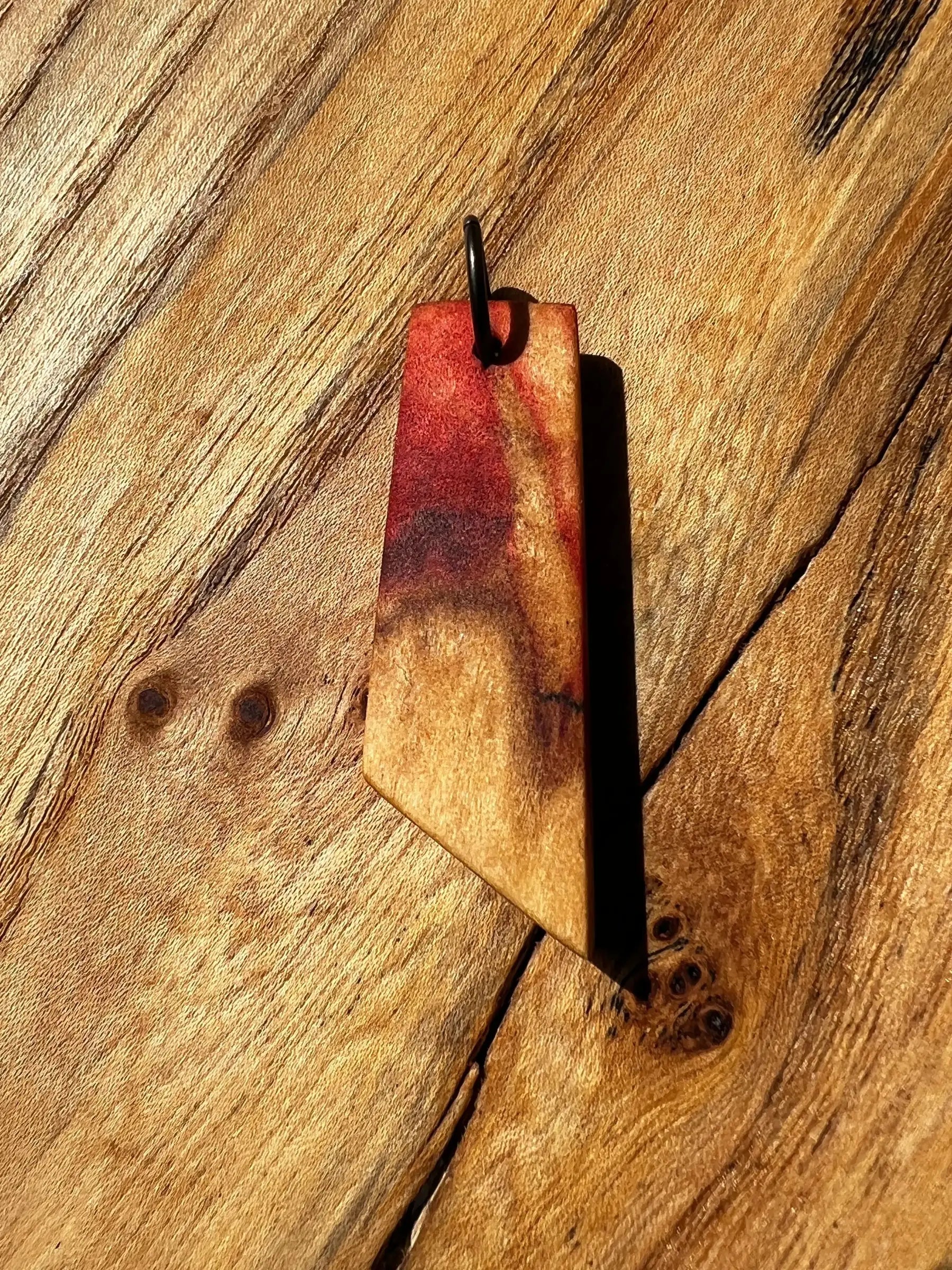 Flamed Box Elder Pendant | #006  | Ronin Machinewerks