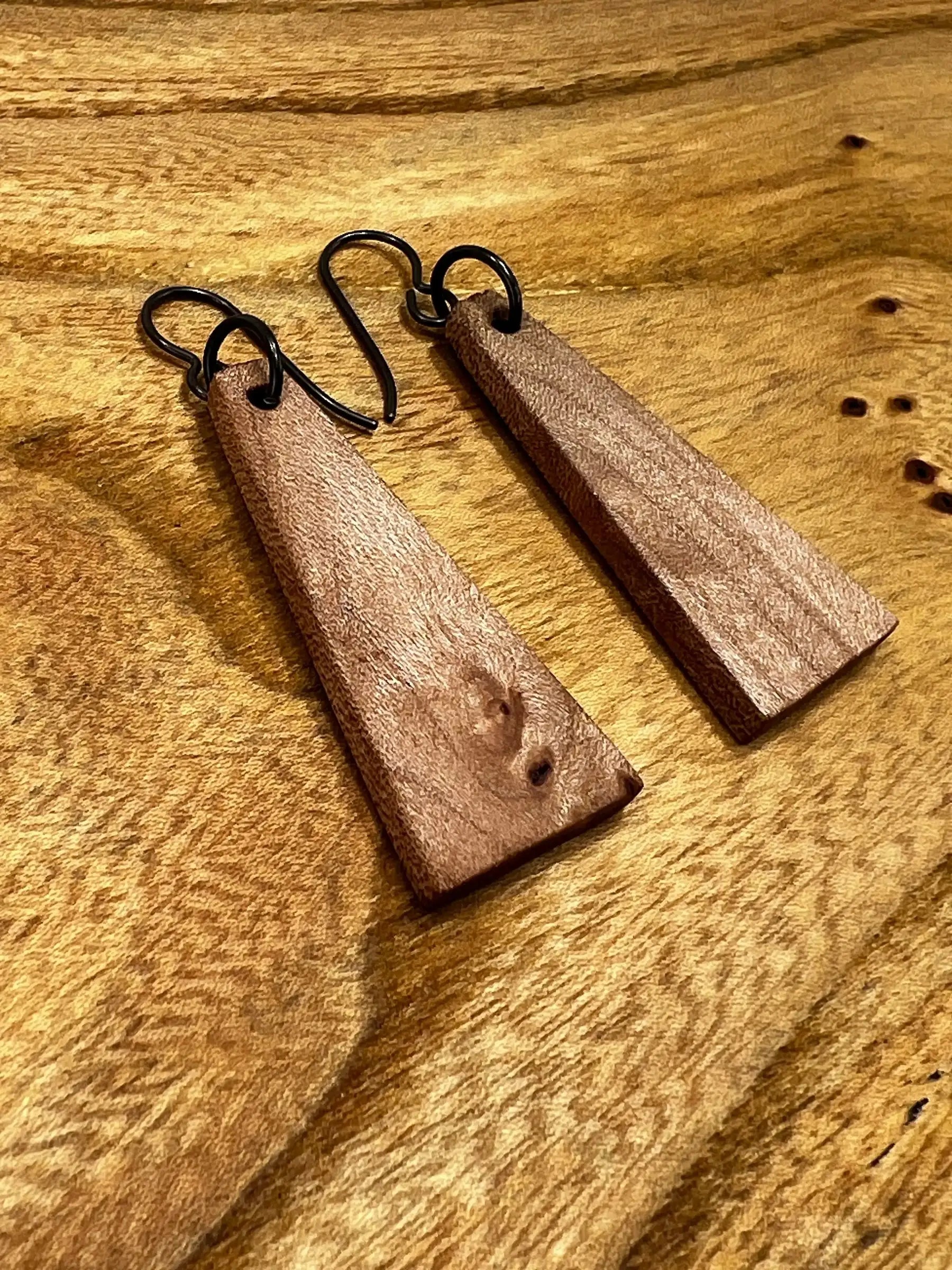 Maple Burl Earrings | Medium | Ronin Machinewerks