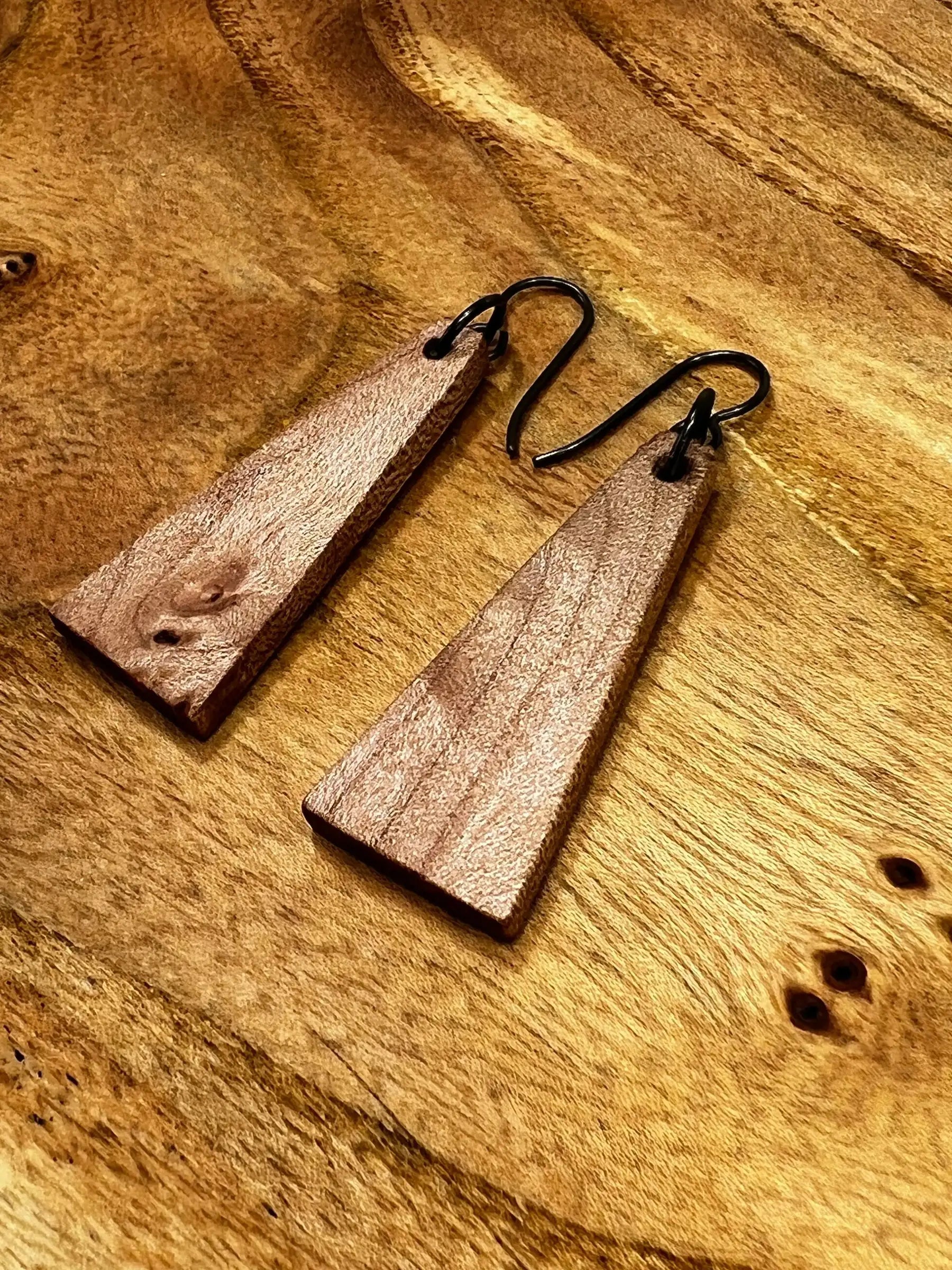 Maple Burl Earrings | Medium | Ronin Machinewerks