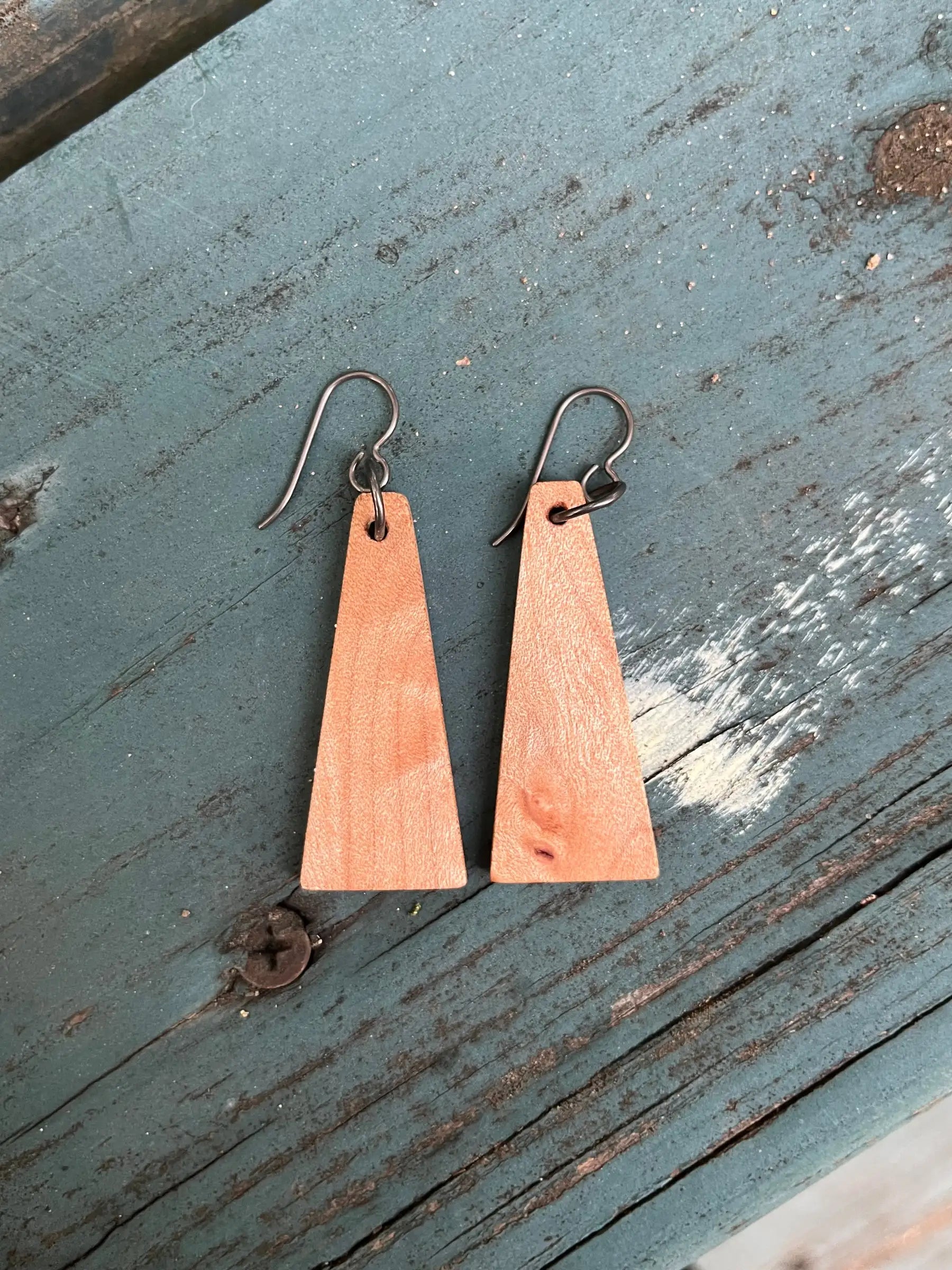 Maple Burl Earrings | Medium | Ronin Machinewerks