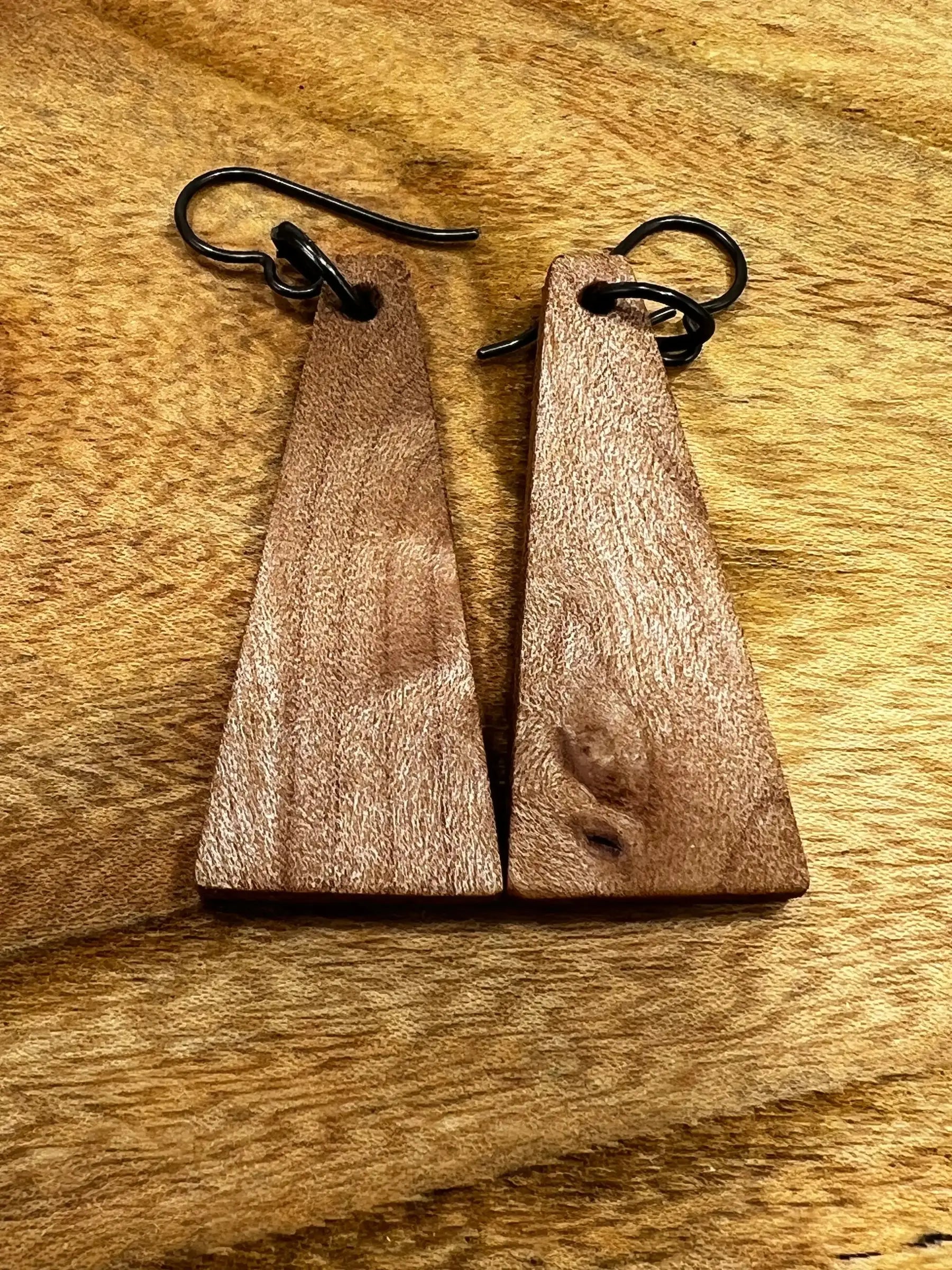 Maple Burl Earrings | Medium | Ronin Machinewerks