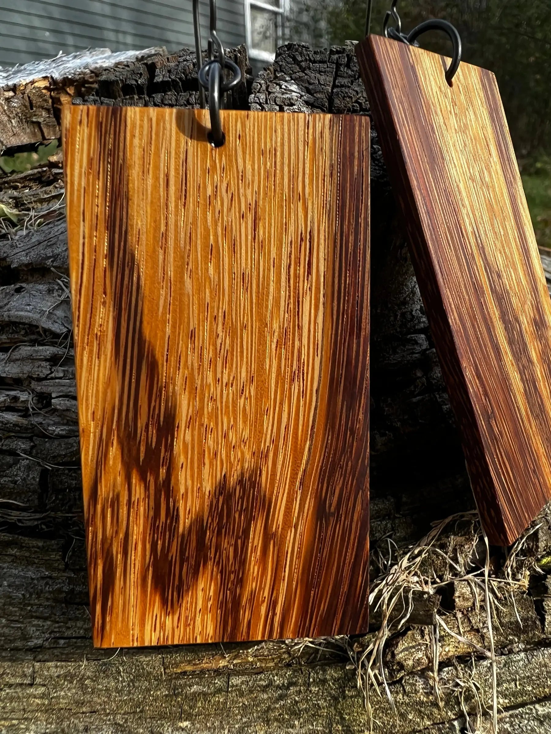 Marblewood Hardwood Earrings - Ronin Machinewerks Exotic Wood Jewelry